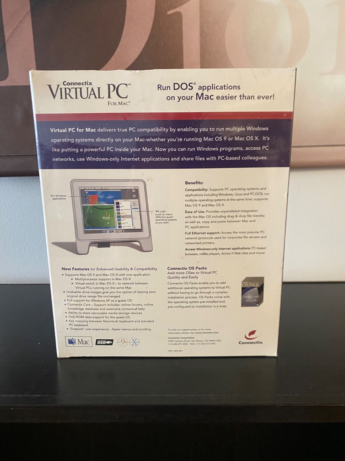 2001 RARE Connectix Virtual PC For Mac Version 5 BRAND NEW SEALED