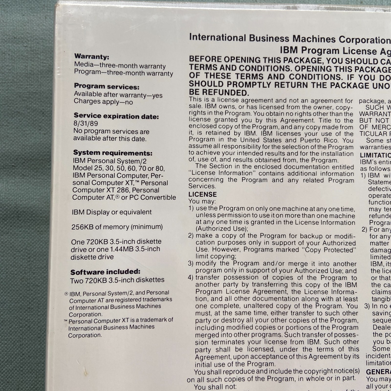 IBM Disk Operating System DOS Version 4.00 3.5″ Diskettes NEW SEALED PS/2 PC