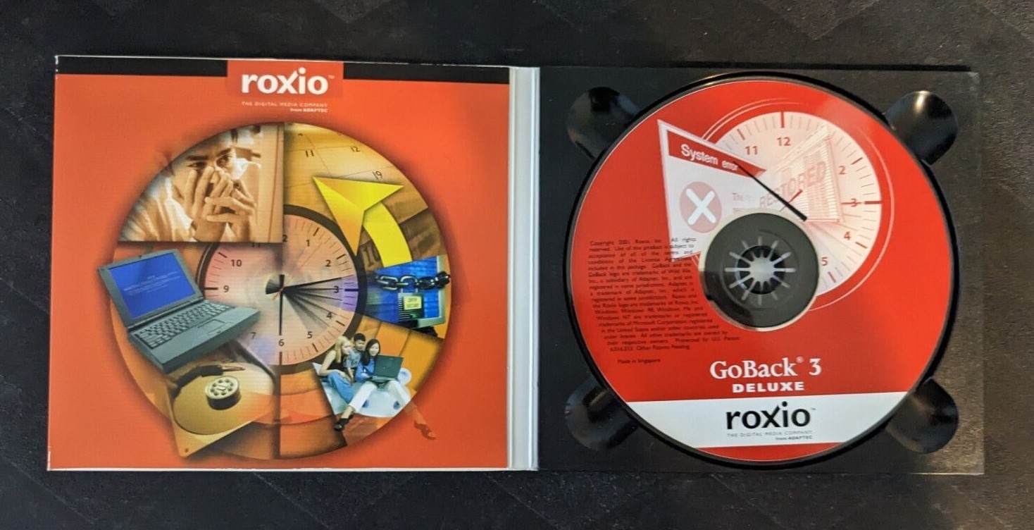GoBack 3 Deluxe CD by Roxio 2001 ~ CD-ROM