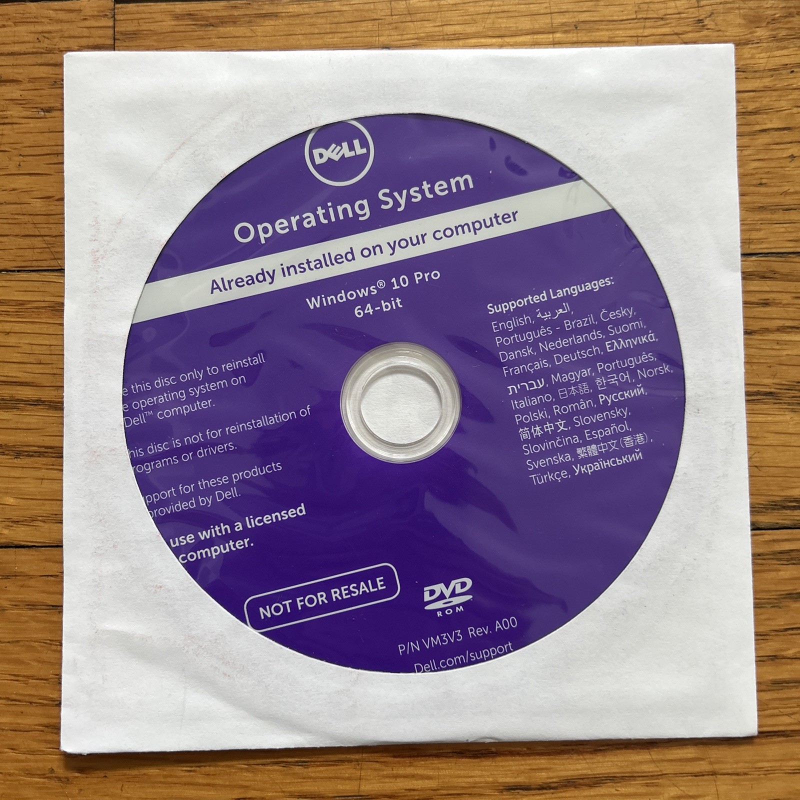 Dell Windows 10 Pro 64-bit Reinstallation Disc DVD SEALED