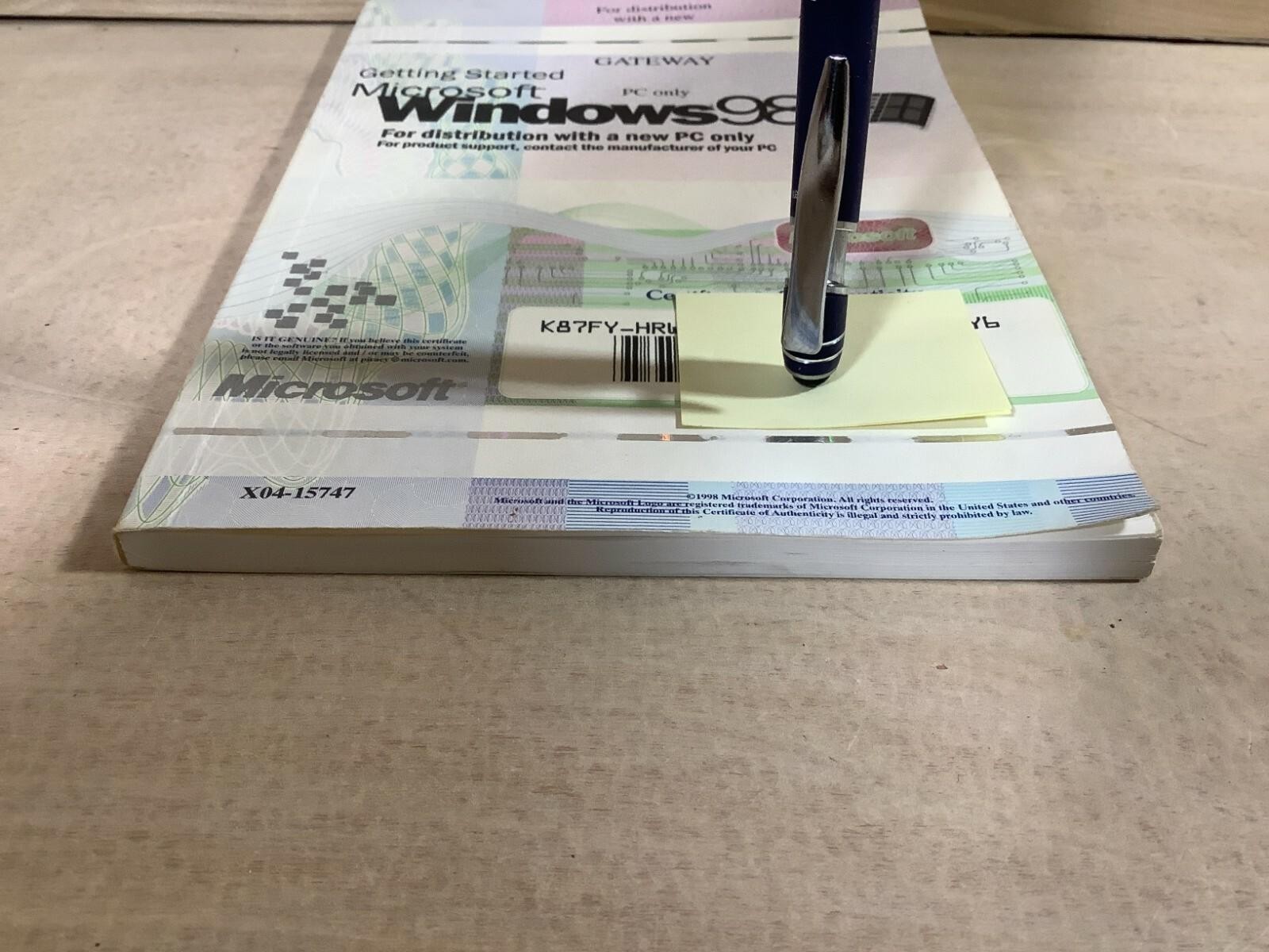 Vintage Microsoft Windows 98 Getting Started PC Book Manual Booklet Very Good