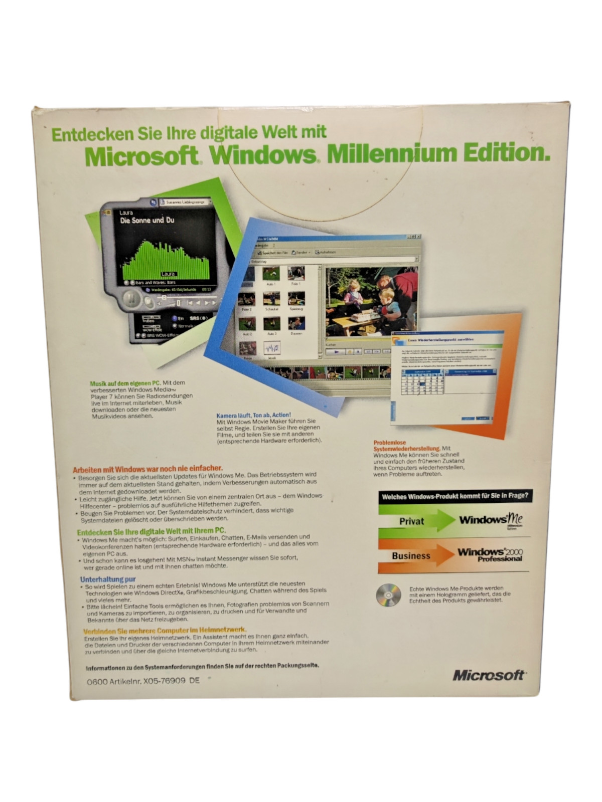 ✅ Microsoft Windows ME Millennium Edition – (PC) (DE) Big Box ✅New Sealed New ✅