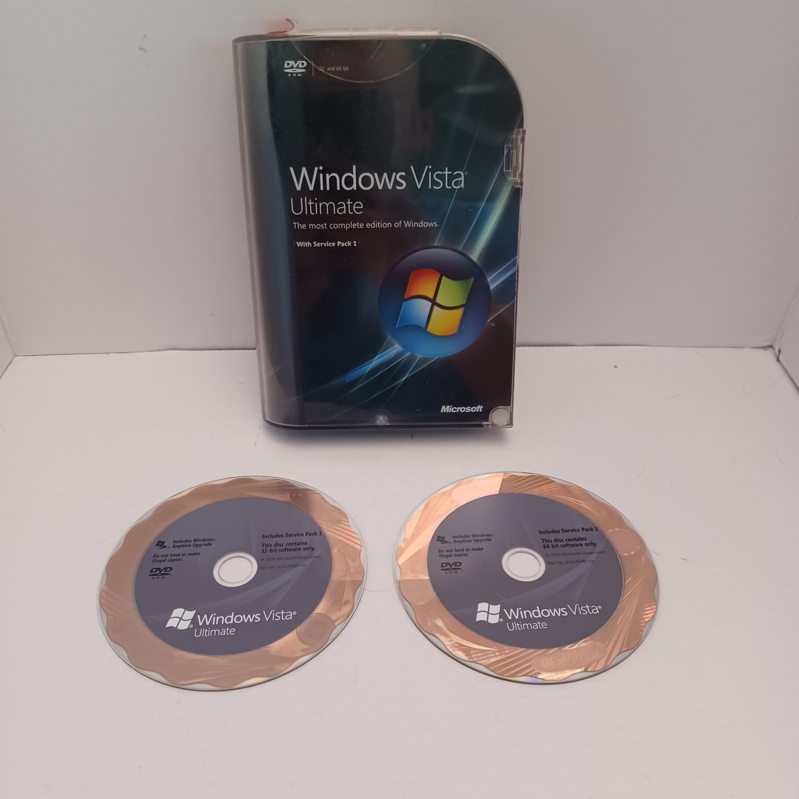 Microsoft Windows Vista Ultimate Includes Service Pack 1 – 32 bit & 64 bit DVD’s