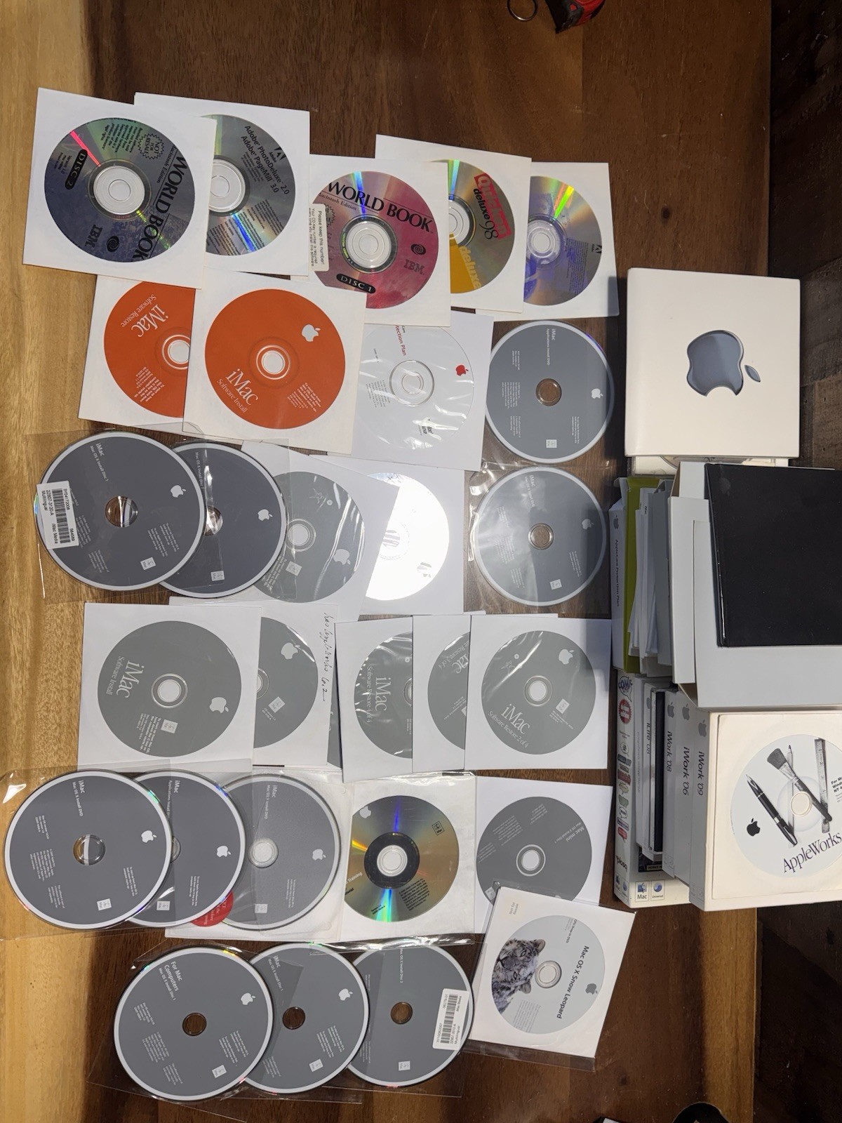 Vintage Apple Mac Software Lot iWork iLife AppleWorks OS X Restore DVD CDs