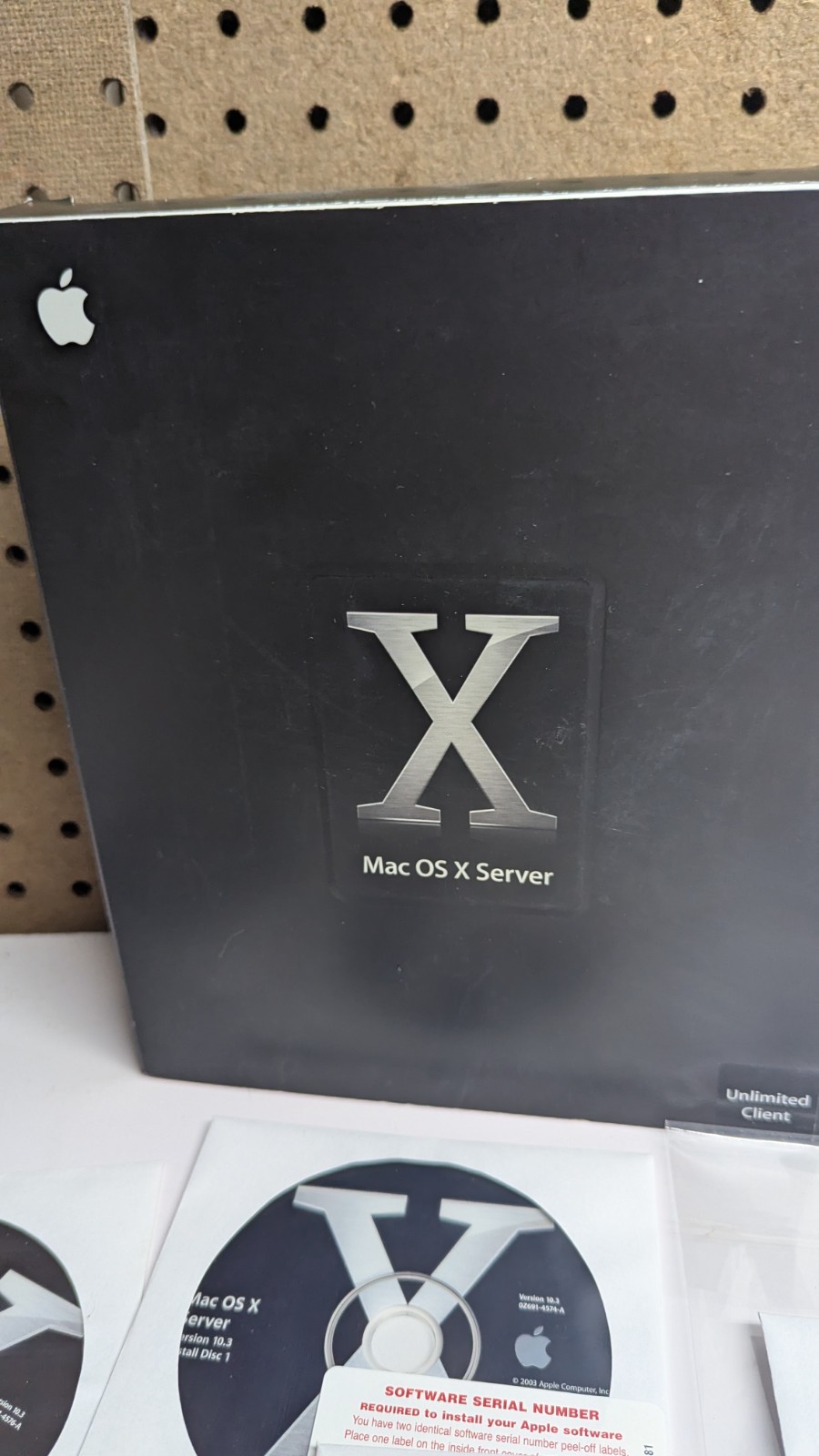 Apple Mac OS X Server 10.3 Panther unlimited clients key, OEM 4 CD Big Box