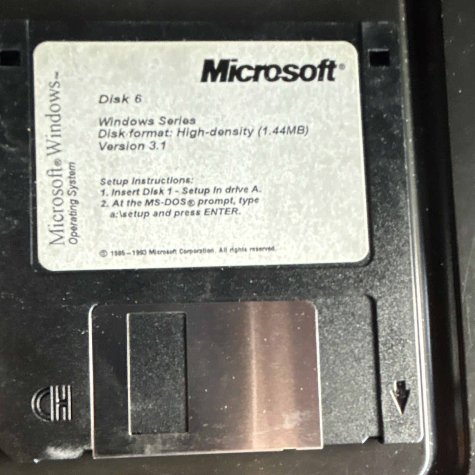 Microsoft Windows 3.1 Operating System 3.5″ Floppy 6 Disk Set. Collectible Rare