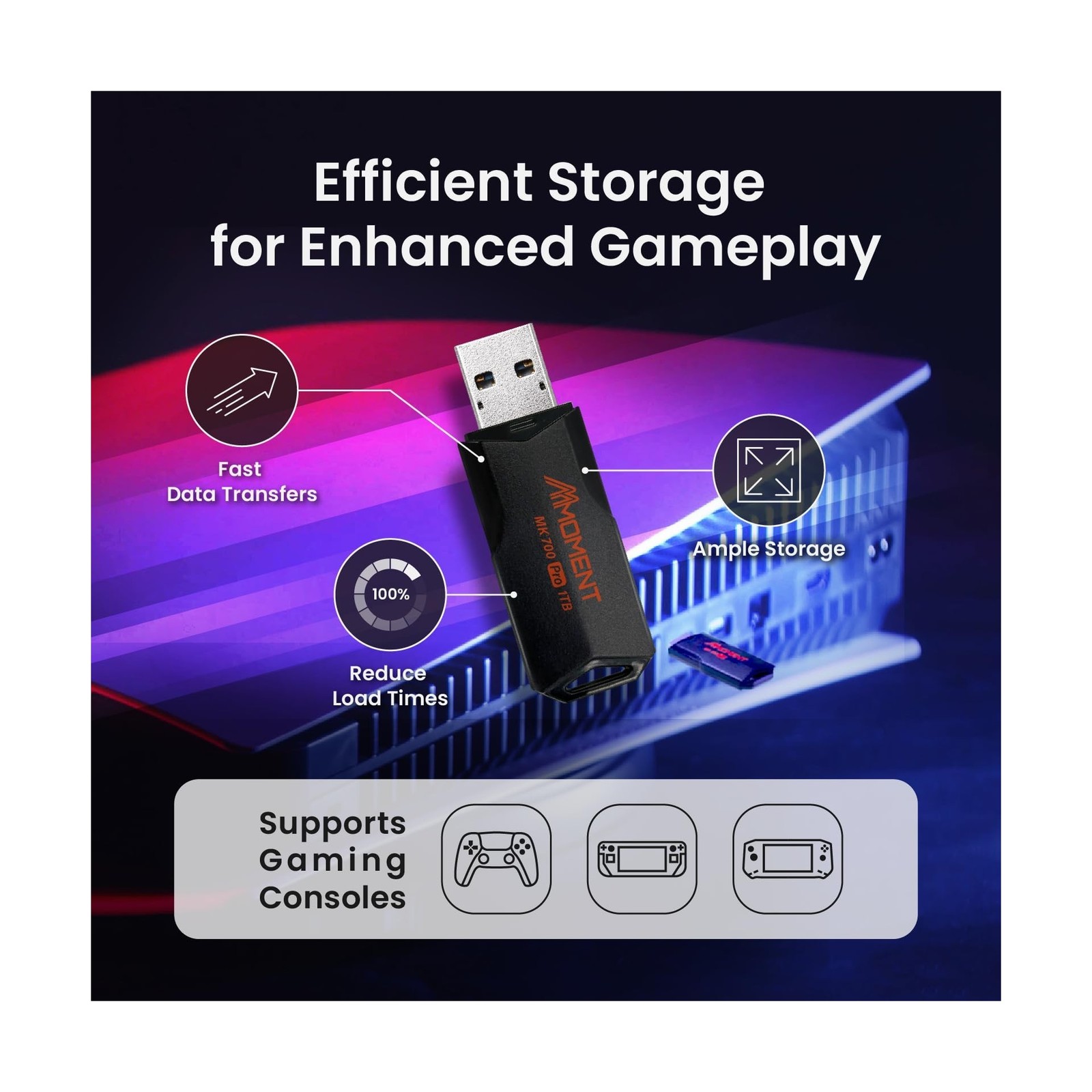 MMOMENT MK700 1TB USB 3.2 Gen2x1 Flash Drive, Read Speed up to 600MB/s, Write…