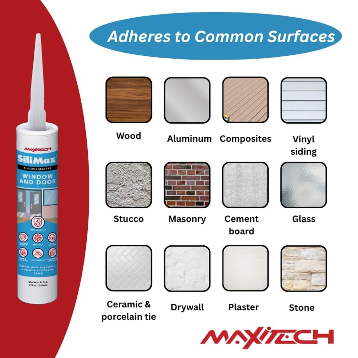 Window & Door – 100% Silicone Caulk White, Window Seal, RTV Silicone Seala