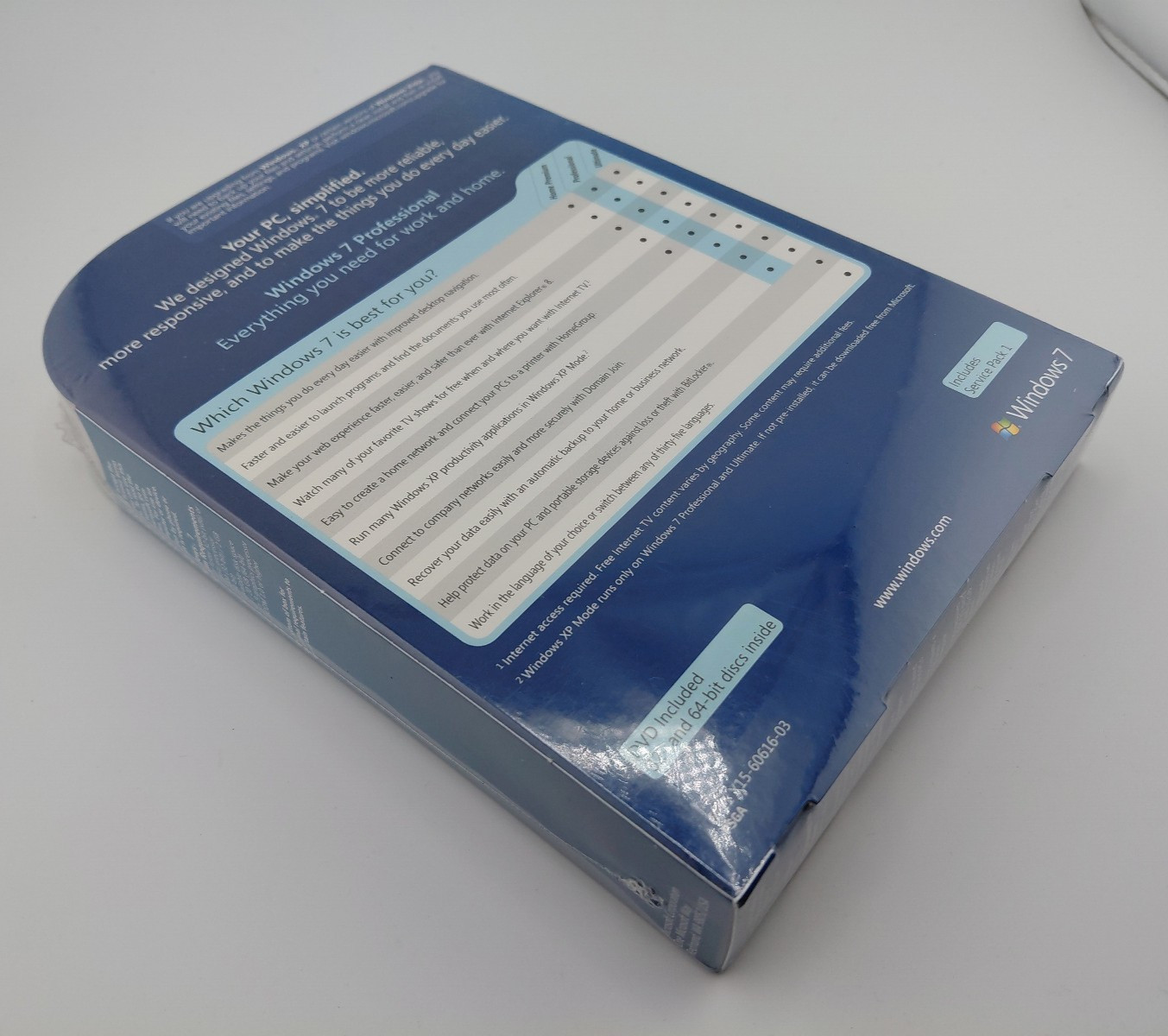 Microsoft Windows 7 Professional Full 32 & 64 Bit DVD Retail NEW-SEALED