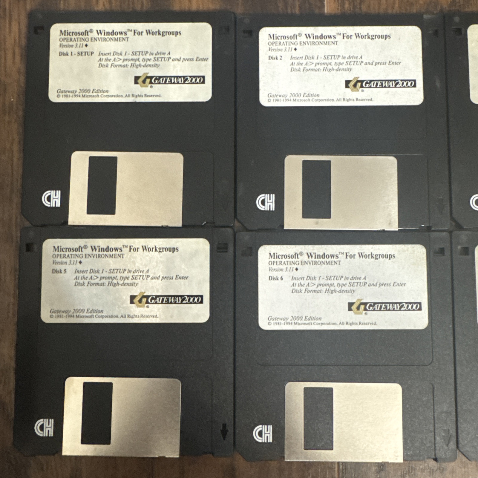Microsoft Windows for Workgroups Version 3.11 • 3.5″ Floppy Gateway2000 8 Disk