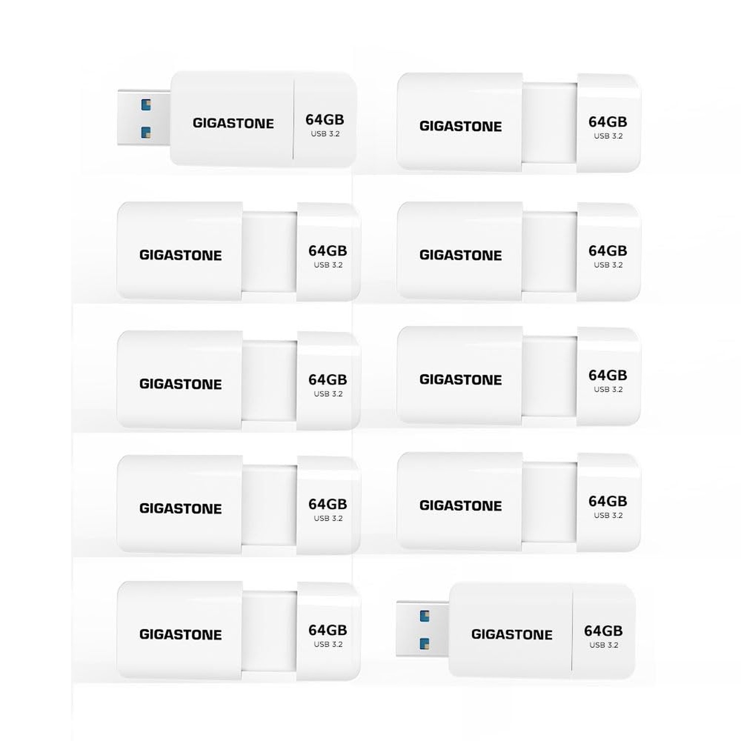 GIGASTONE 64GB Flash Drive (10 Pack) Z60 USB 3.2 Gen 1, 100MB/s Ultra Fast, R…