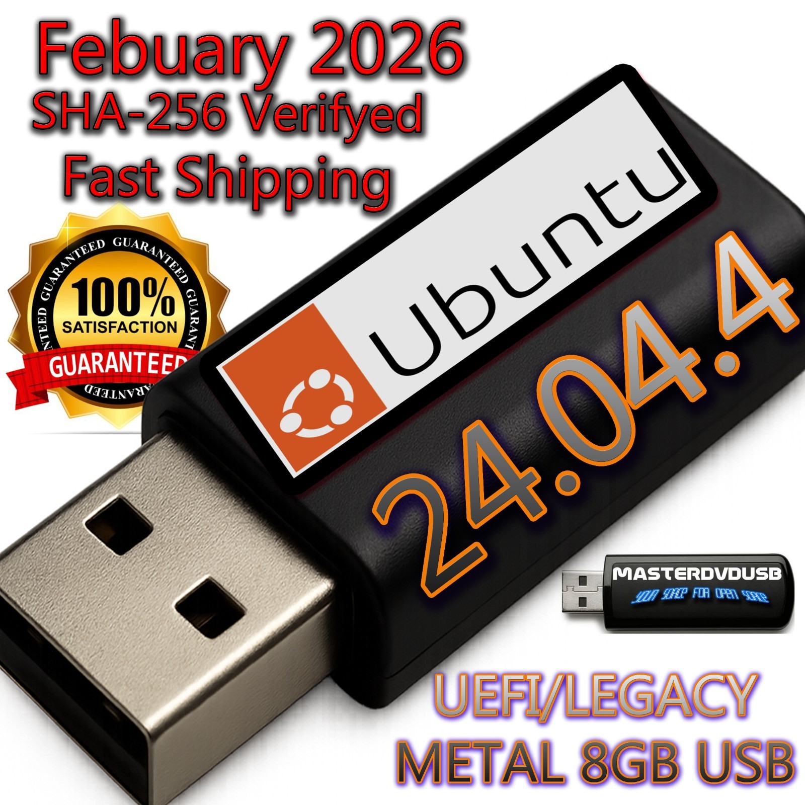 Ubuntu 24.04.4 LTS Bootable USB – Live Mode + Installer SHA256 Verified – 2026