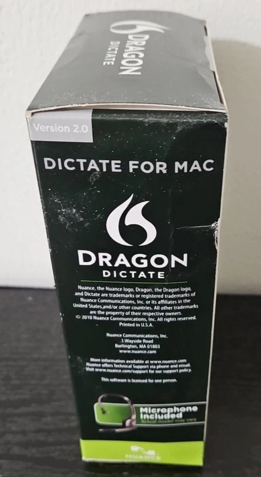 Nuance Dragon Dictate 2.0 Speech recognition for Mac OS X Speak and words appear