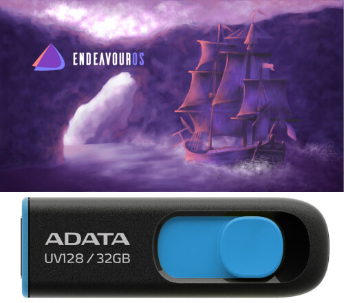 EndeavourOS 11-2023 64 Bt FAST 32 Gb USB 3.2 Drive Linux Bootable Live Install
