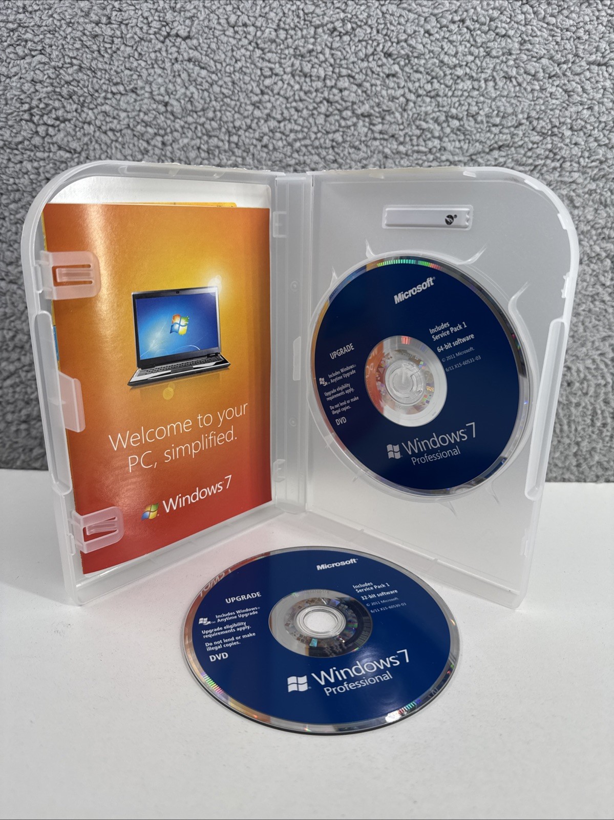 Microsoft Windows 7 Professional Upgrade 32 Bit and 64 Bit DVD MS WIN PRO=RETAIL