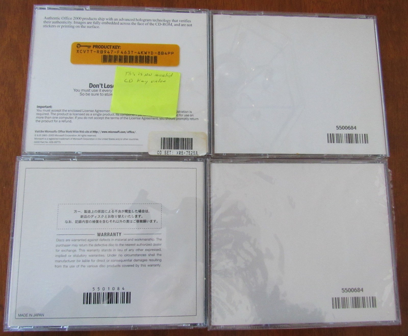 MICROSOFT OFFICE 2000 STANDARD DISC, 2 CD-R74, CD-RW 74