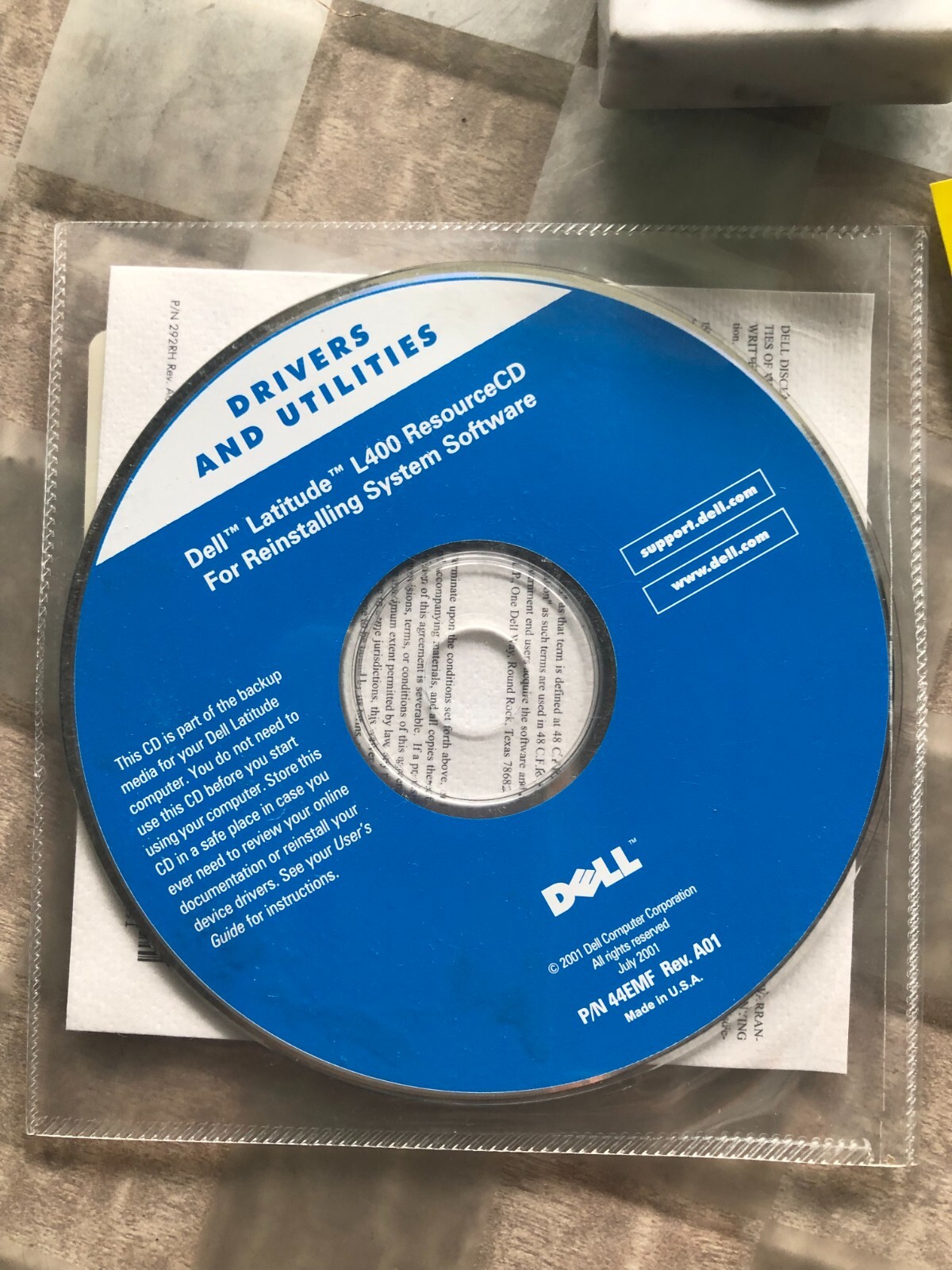 Dell Latitude CPt S-Series/CPx J-Series Systems Software/ResourceCD