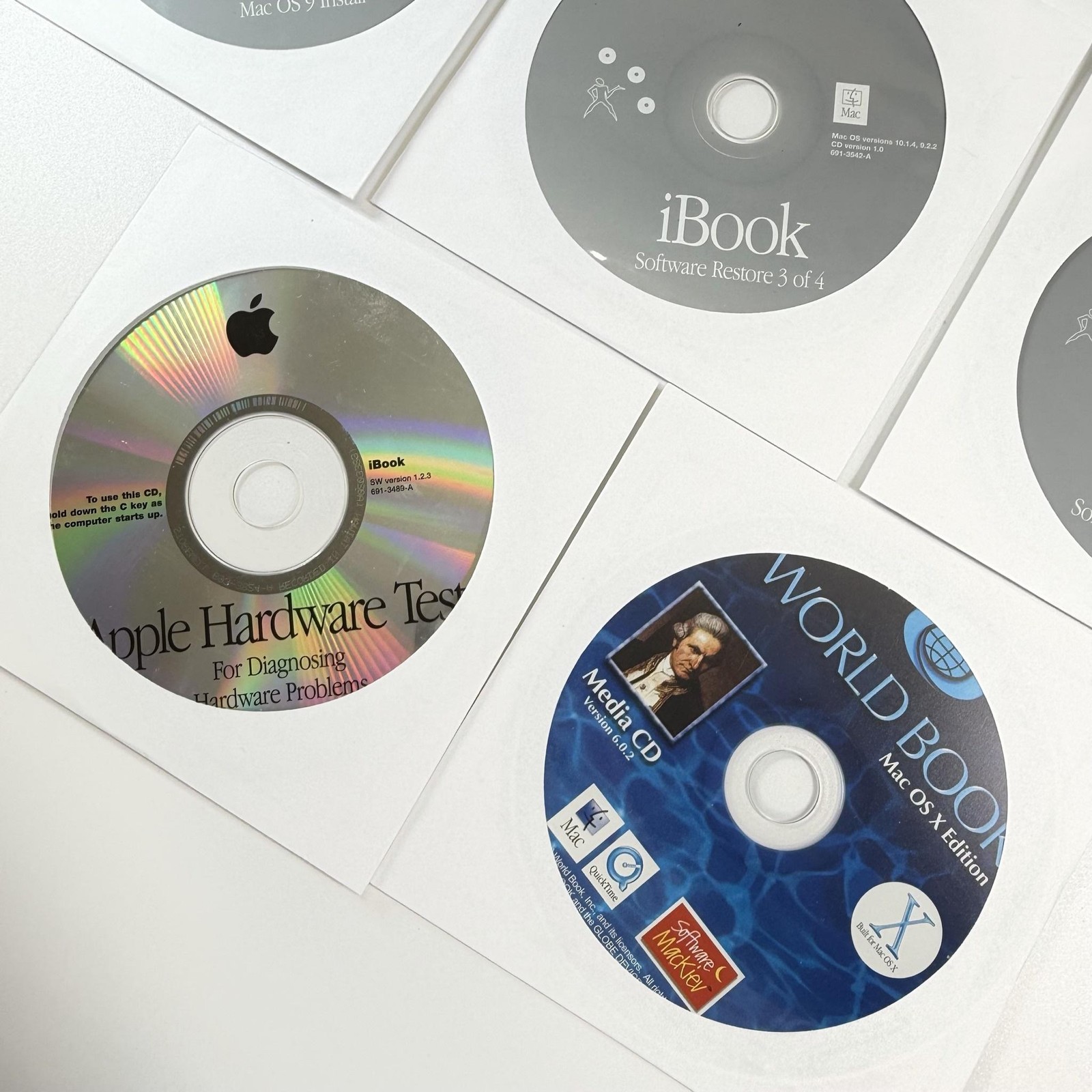 Vintage Apple IBook Mac OS X Mac OS 9 Install Restore CD Set 603-0023-A Software