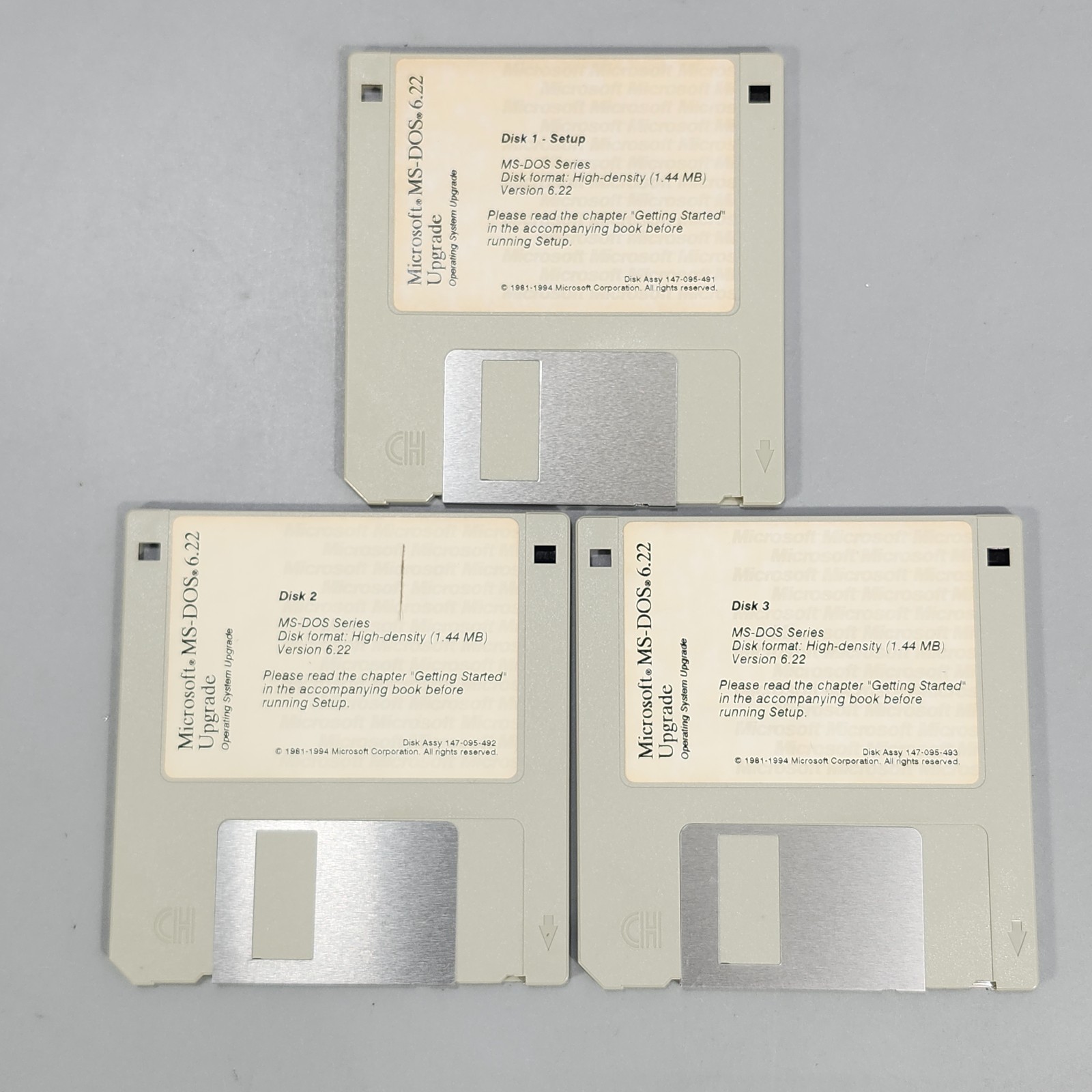 Microsoft MS DOS 6 and 6.22 Upgrade VTG Operating System Software 3.5 Disks Plus