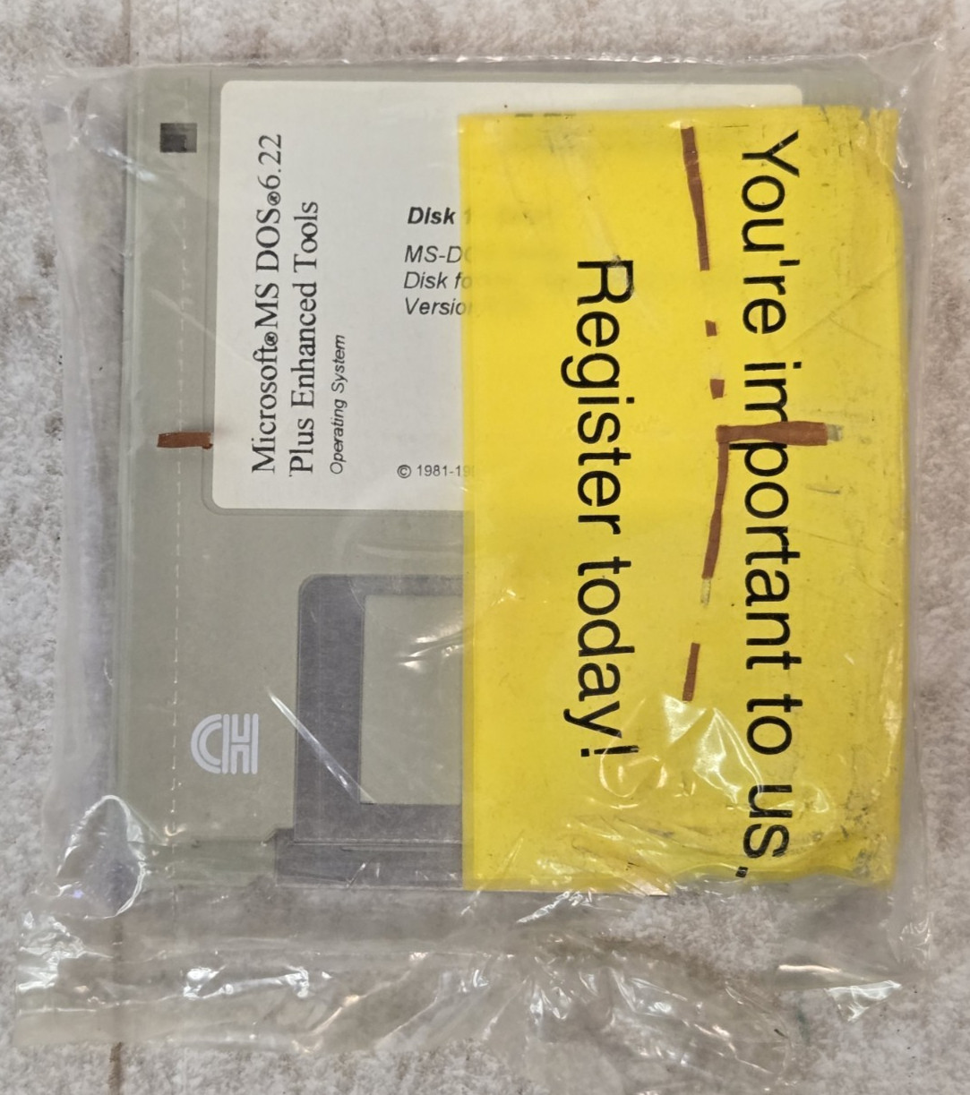 1994 Microsoft MS-DOS 6.22 Plus Enhanced Tools Genuine 3.5″ Disks