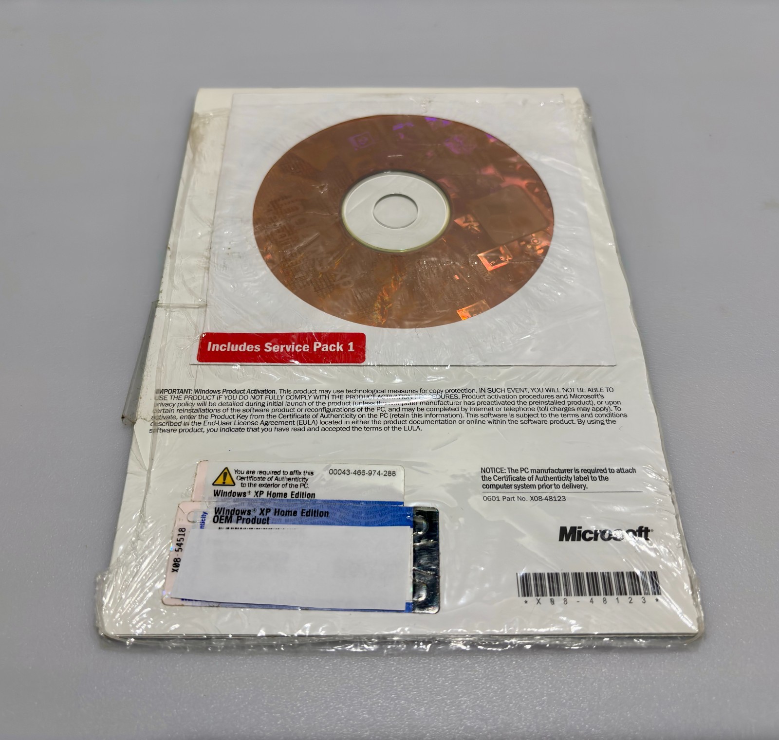 Microsoft Windows XP Home Full English Operating System OS w/ SP1