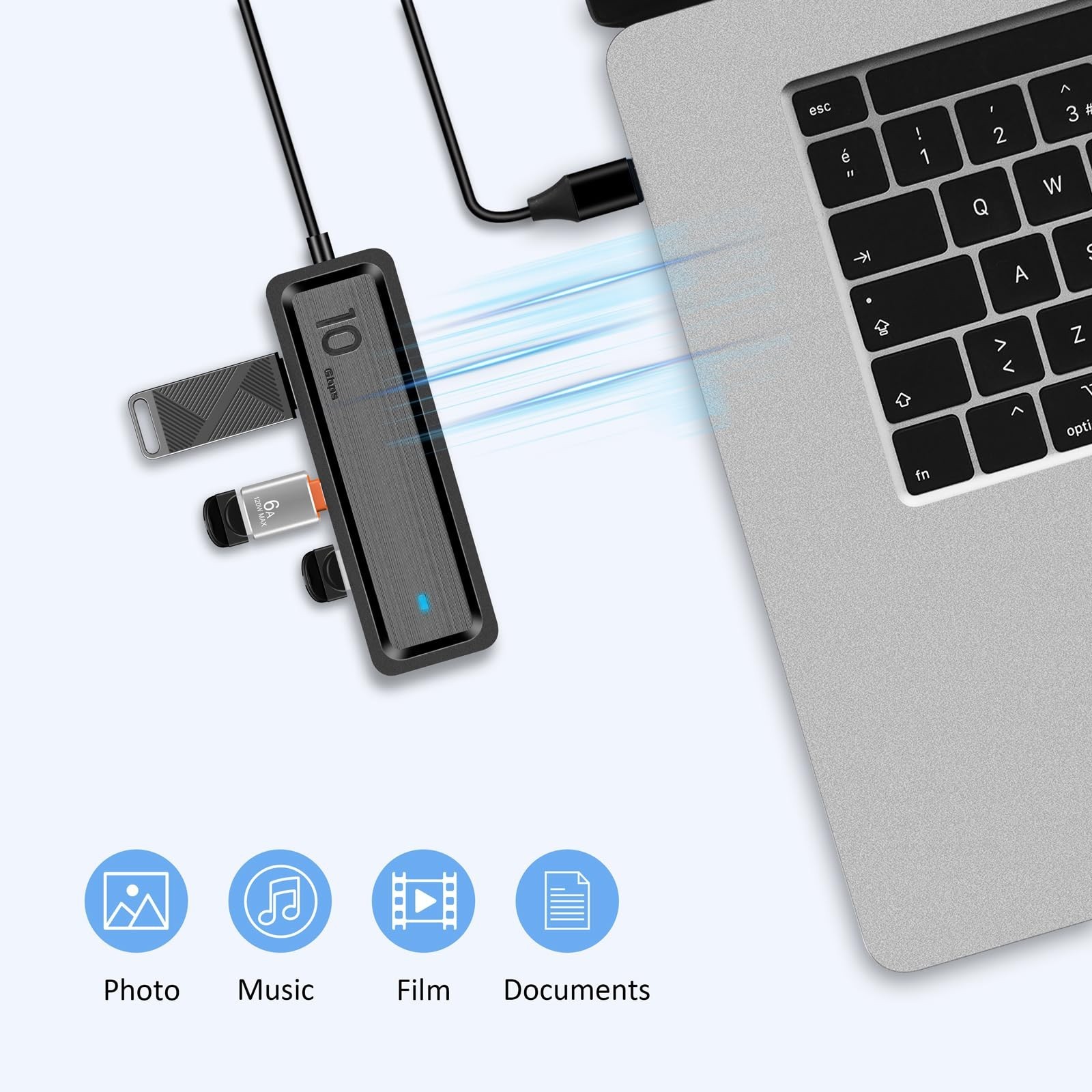 EASTBULL 4GB Small Flash Drives 5 Pack USB2.0 Mini USB Drive with a USB-C Ada…