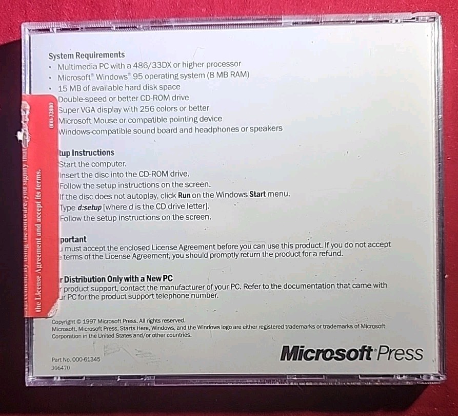 VINTAGE 1995 WINDOWS 95 STARTS HERE ( CD-ROM, 1995 )