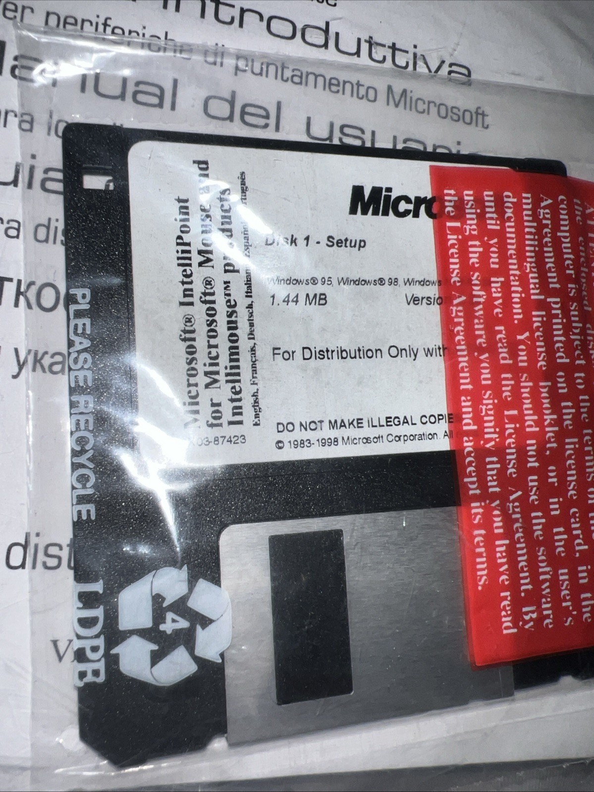 Microsoft IntelliPoint Mouse Driver 3.5″ Floppy Disk *Windows 95/98 & Manual NEW
