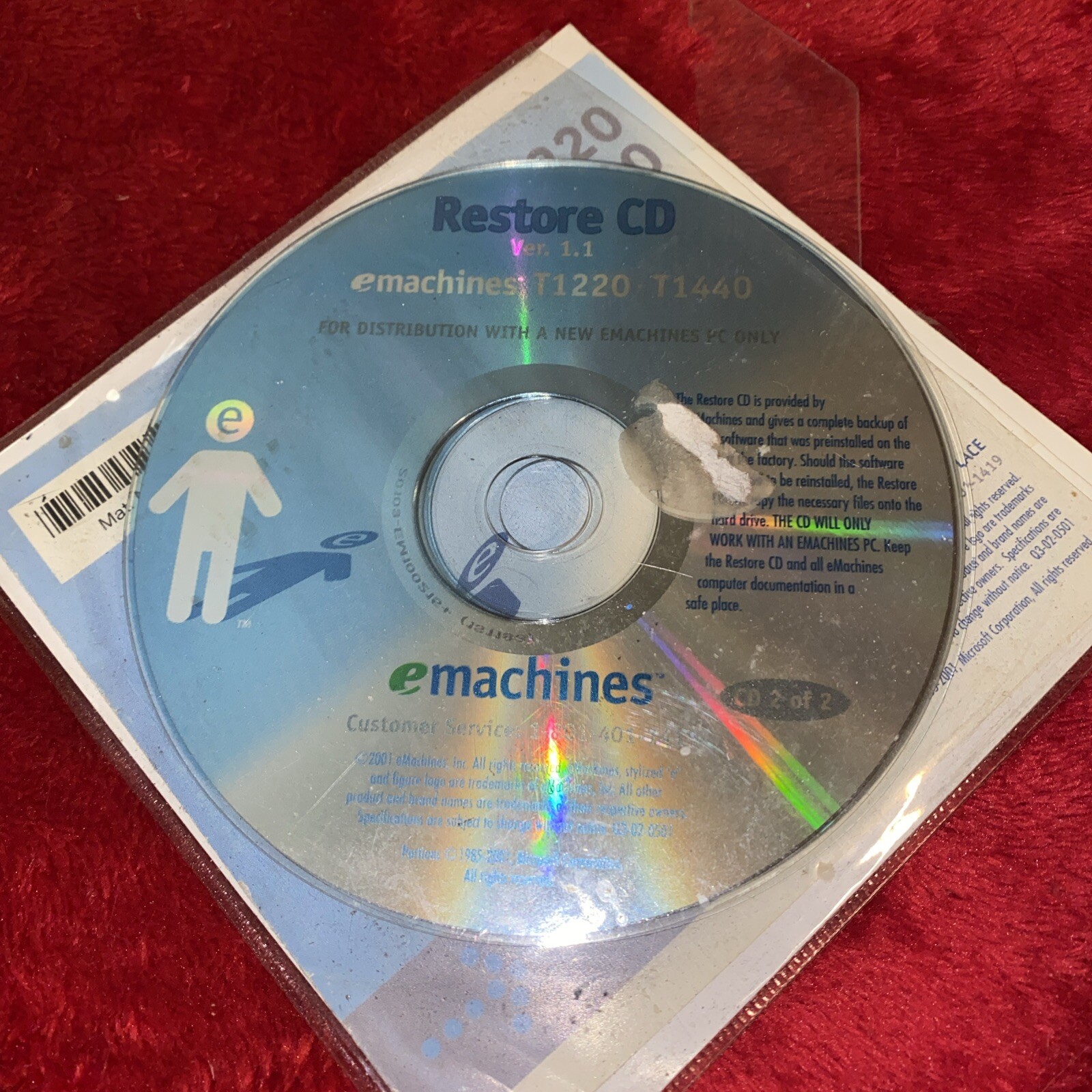 eMachines T1220-T1440 RESTORE CD 2 DISC SET Ver 1.1