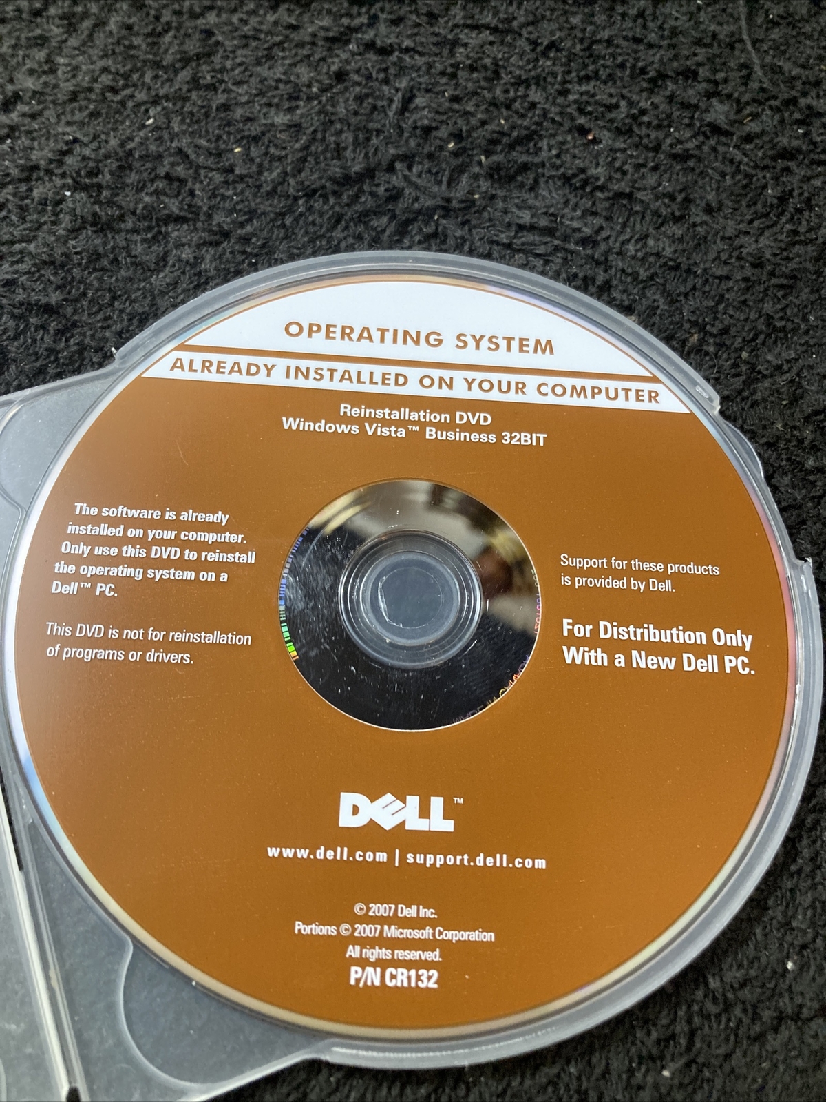Dell Windows Vista Business Reinstallation DVD 32 bit Operating System