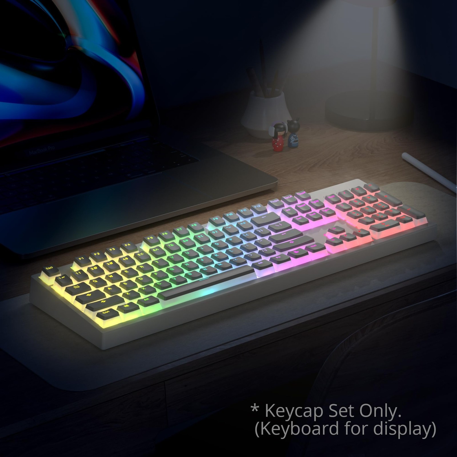 Guffercty kred 117-Key Grey Pudding Keycaps, OEM Profile PBT Anti-Wear Transl…