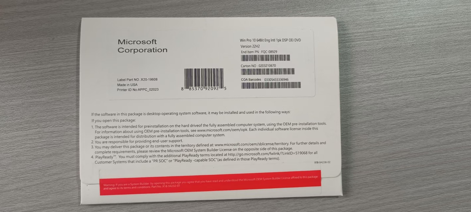 New Microsoft Windows 10 11 Pro 64bit English DVD Flash Drive In Sealed