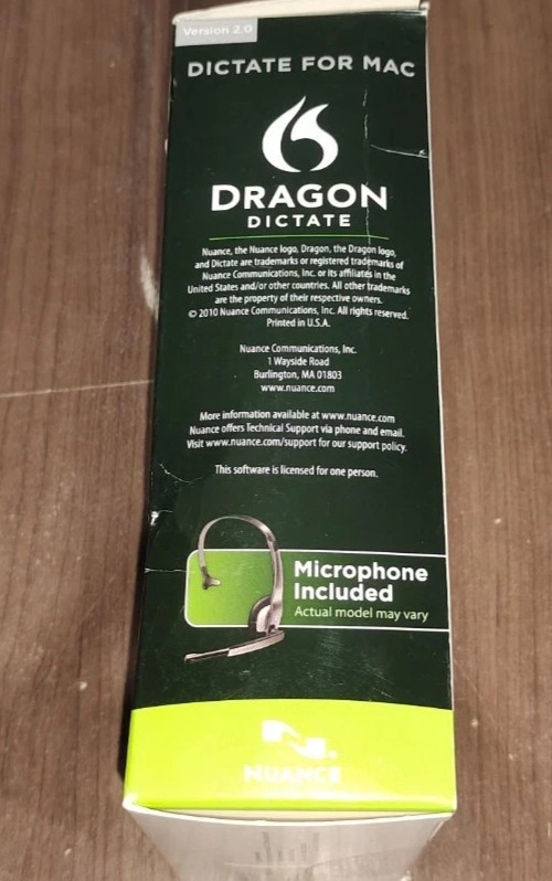 Nuance Dragon Dictate 2.0 Speech recognition for Mac OS X Speak and words appear
