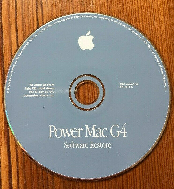 1999 Macintosh Mac Power Mac G4 Version 9.0 System Software Restore CD Disc