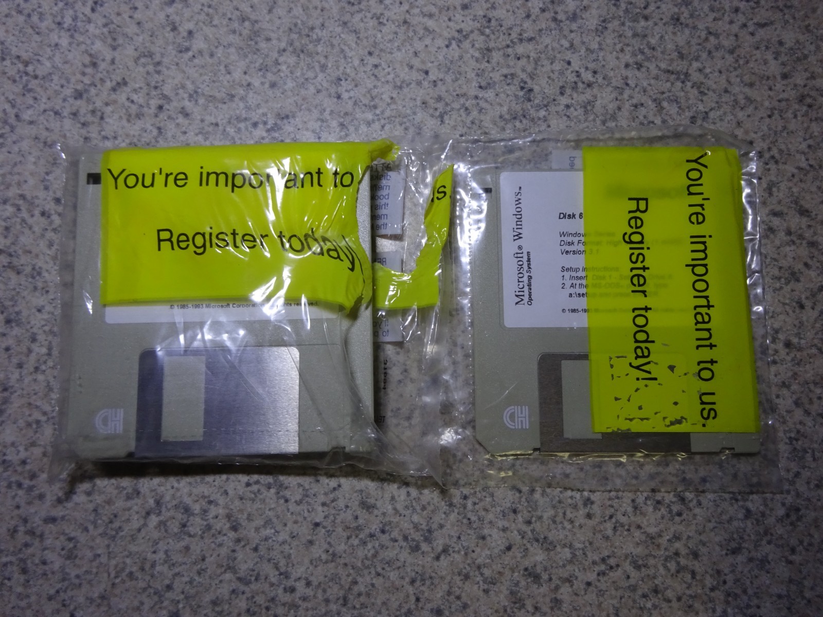 Microsoft Windows 3.1 3.5″ Floppy 6 disk set in Orignal Plastic