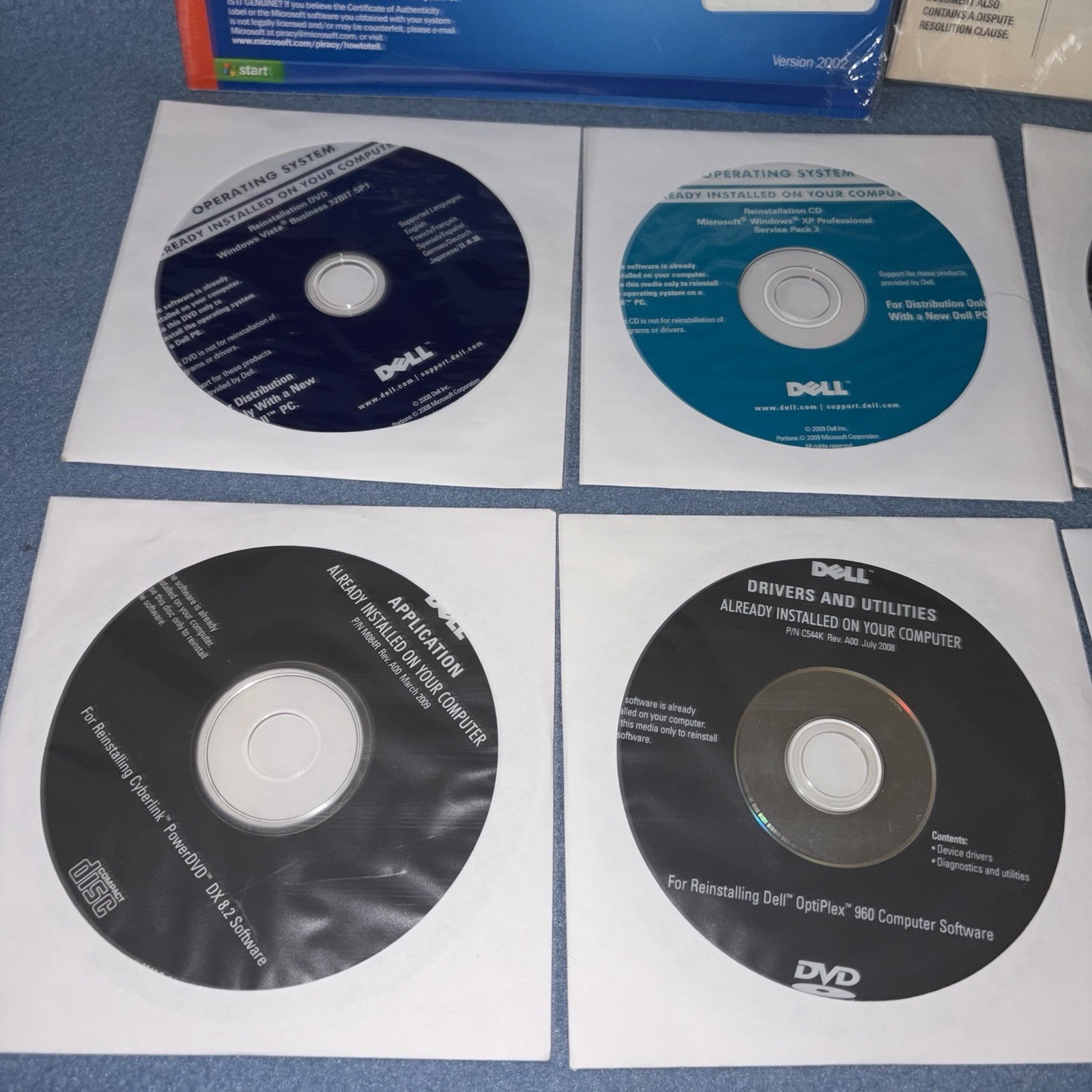 NEW 2002 Dell Reinstallation CD Windows XP Professional Installation Discs Lot