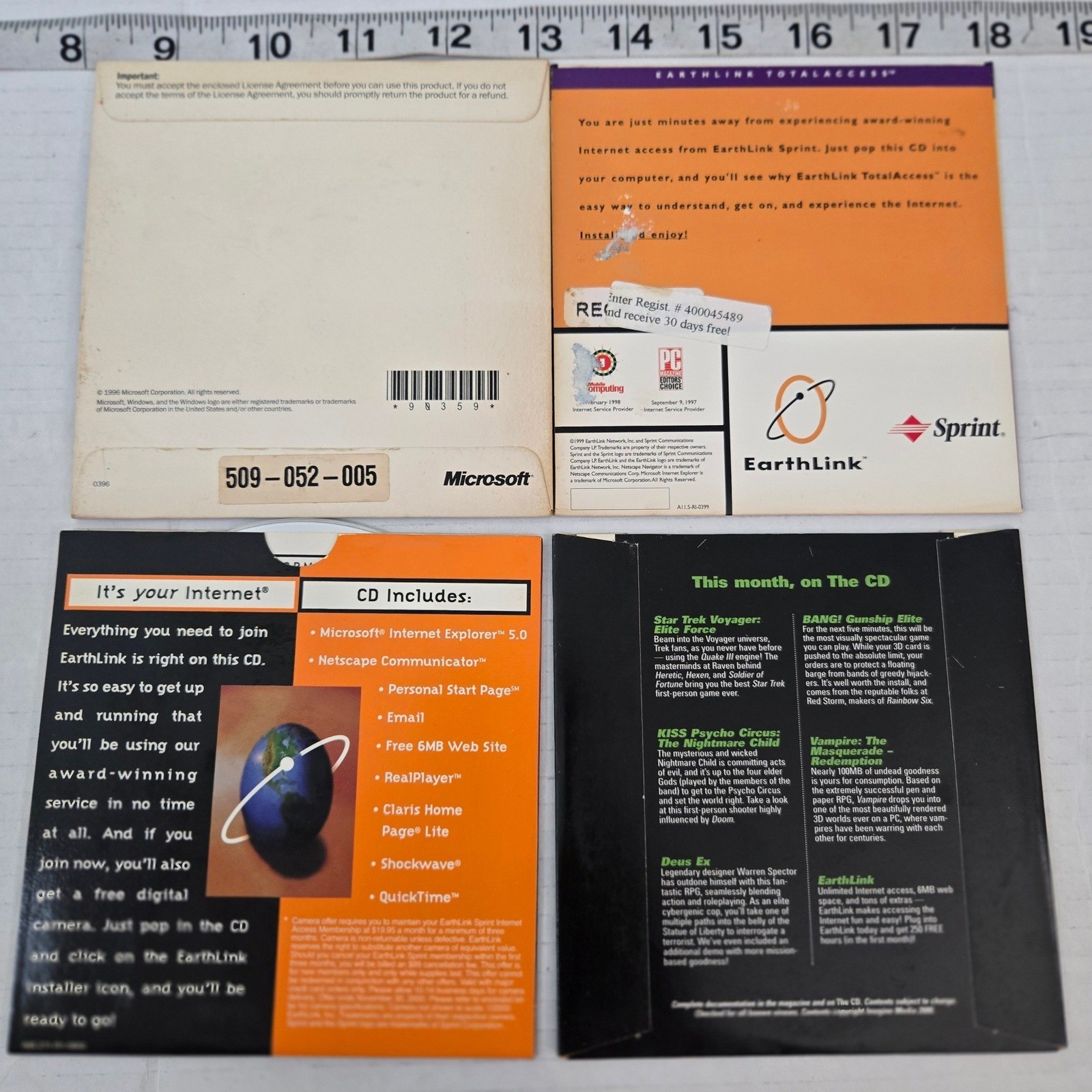 Vintage PC Gamer Disc Star Trek Elite Force Microsoft Earthlink Lot (4)
