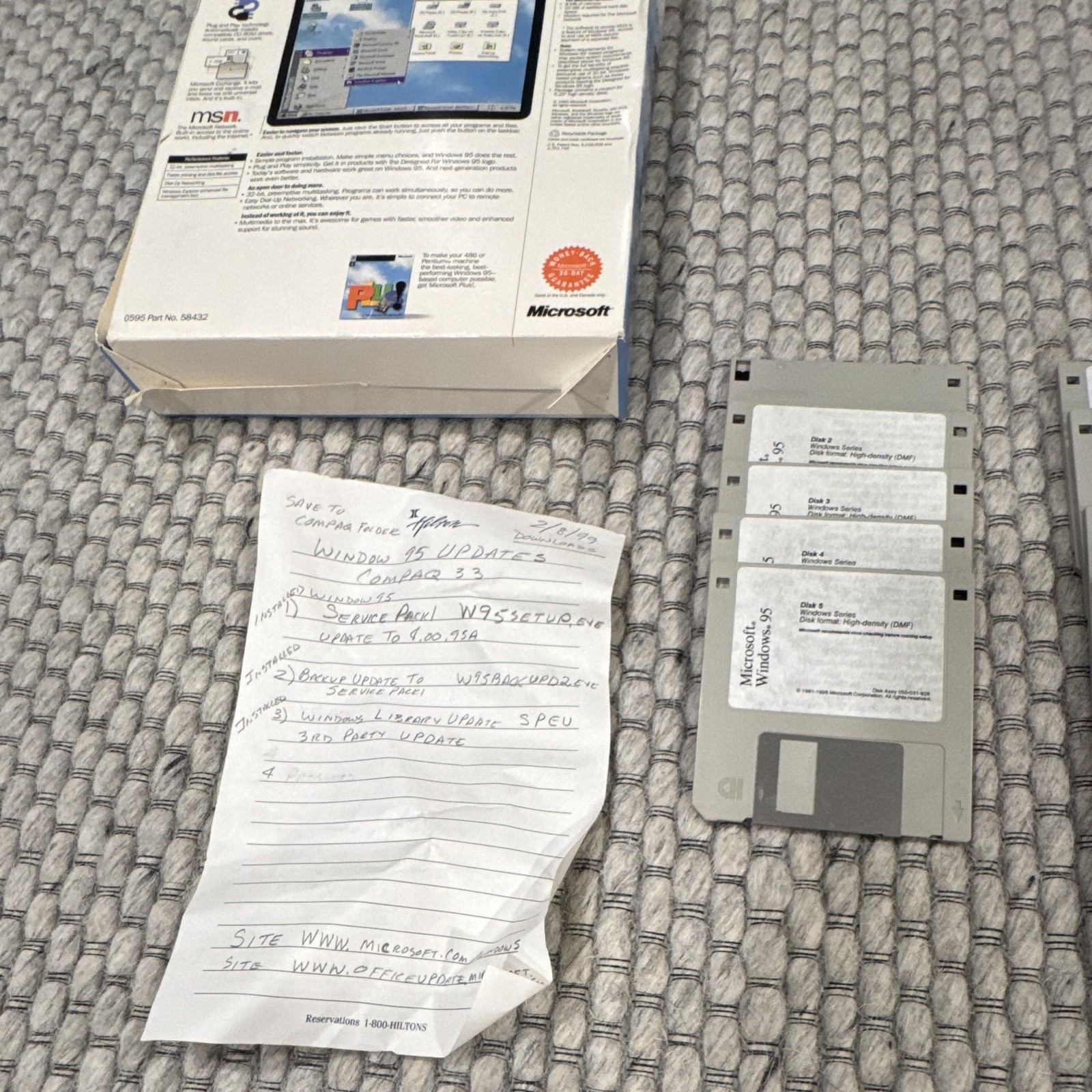 Microsoft Windows 95 Upgrade Operating System 3.5″ Floppy Disk Set English