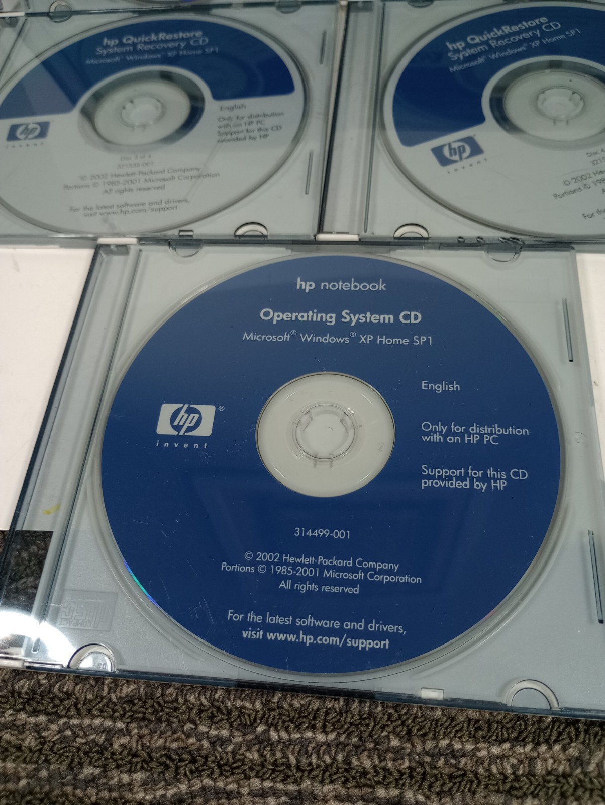 5 Hp quickrestore system 2002 cds Windows XP SP1