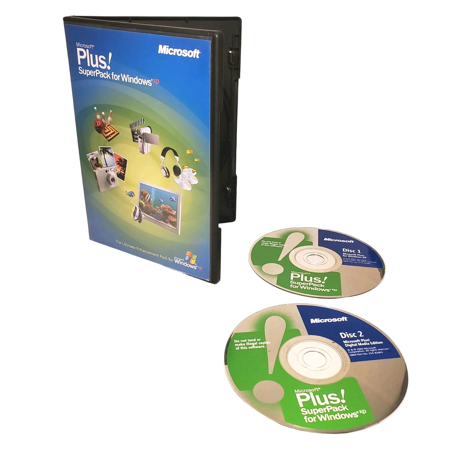 Microsoft Plus! SuperPack for Windows XP, 2 Disc Set, Untested Product Key