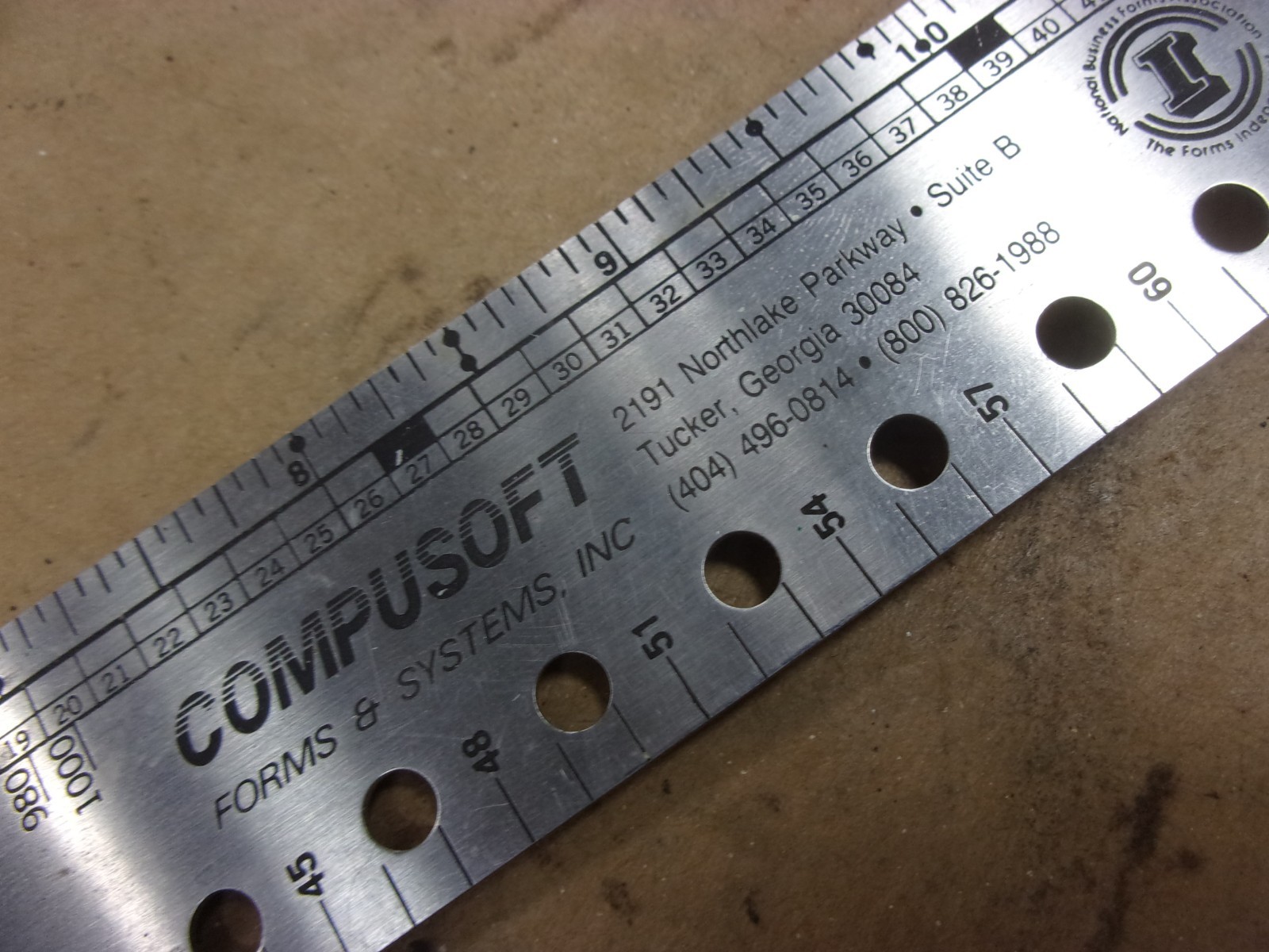 Vtg COMPUSOFT No. 6064 18″ Ruler Template Paper Caliper Geometric Architect USA