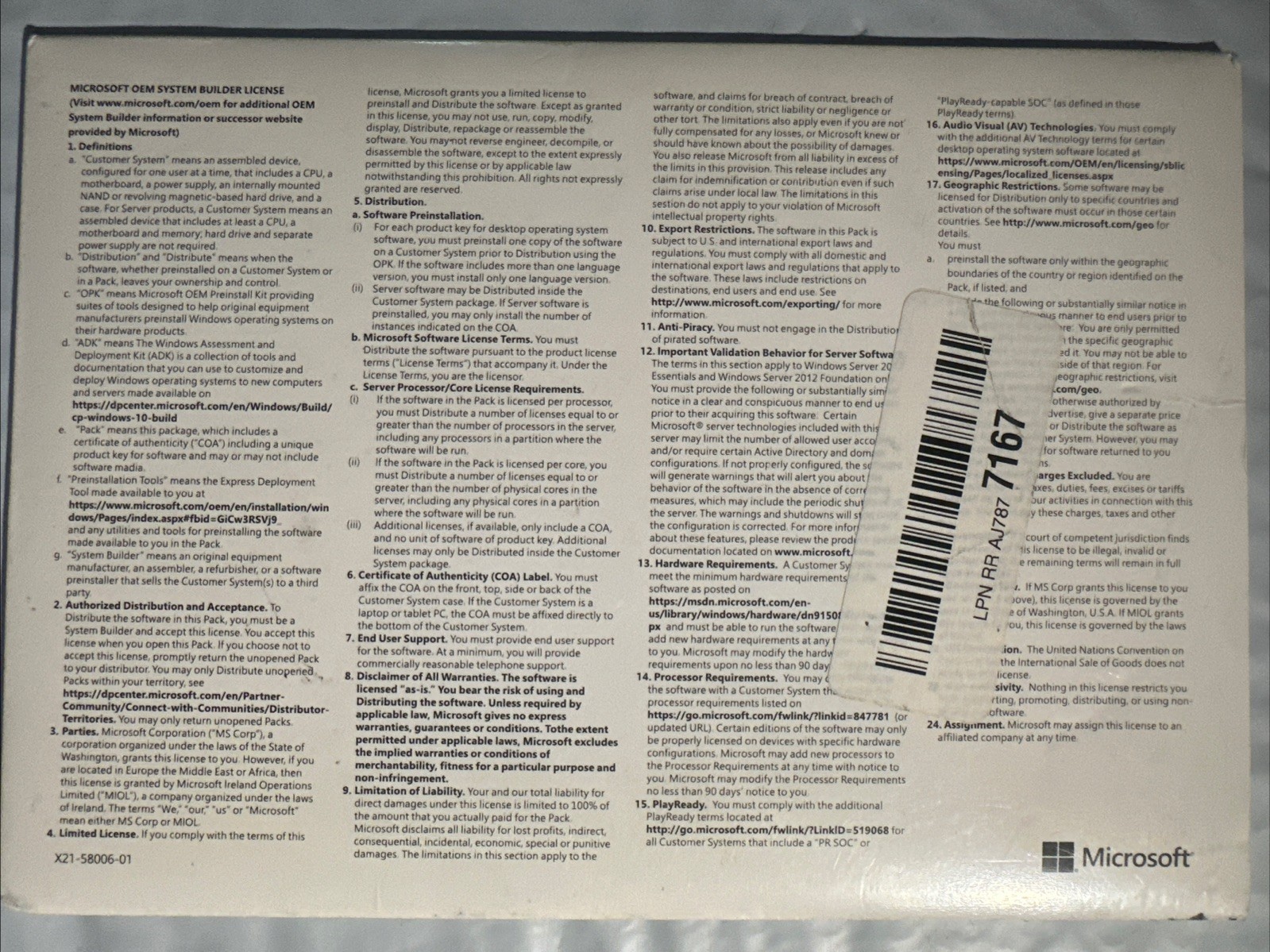 Windows 10 Pro 64Bit English DSP OEI DVD (Version 2004) X20-19608 New Sealed