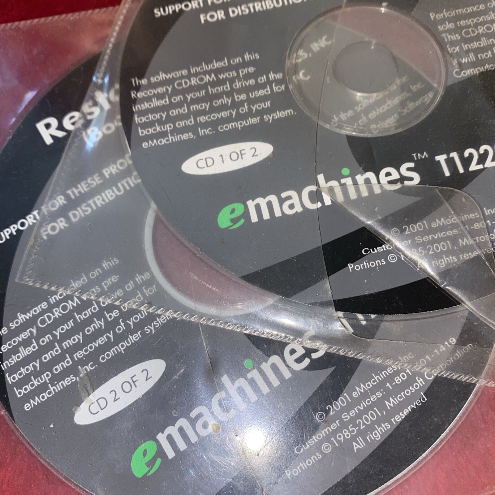 eMachines T1220-T1440 RESTORE CD 2 DISC SET Ver 1.1