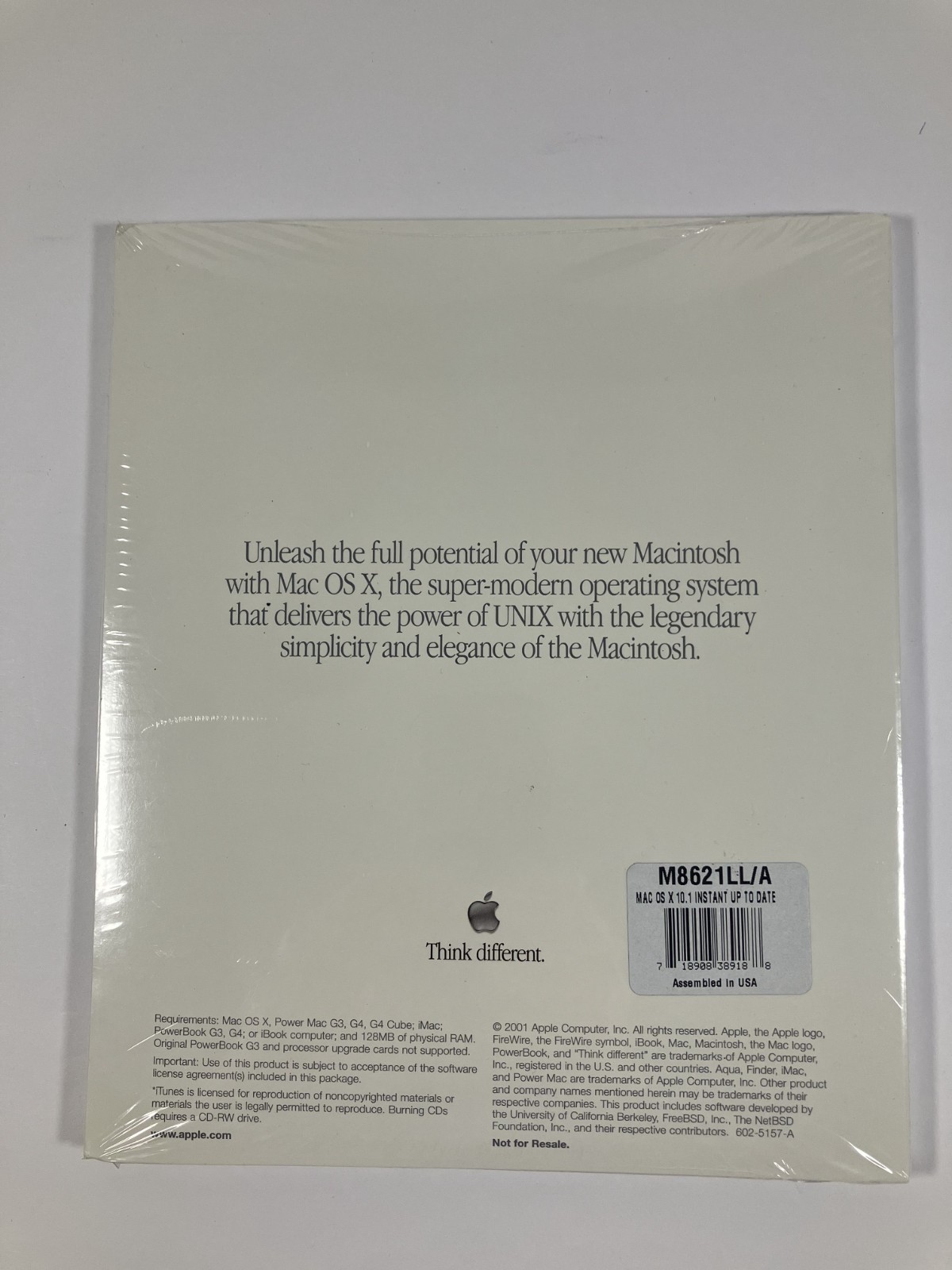 Vintage Apple Mac OS X Version 10.1 Upgrade CD 2001 Factory Sealed Package