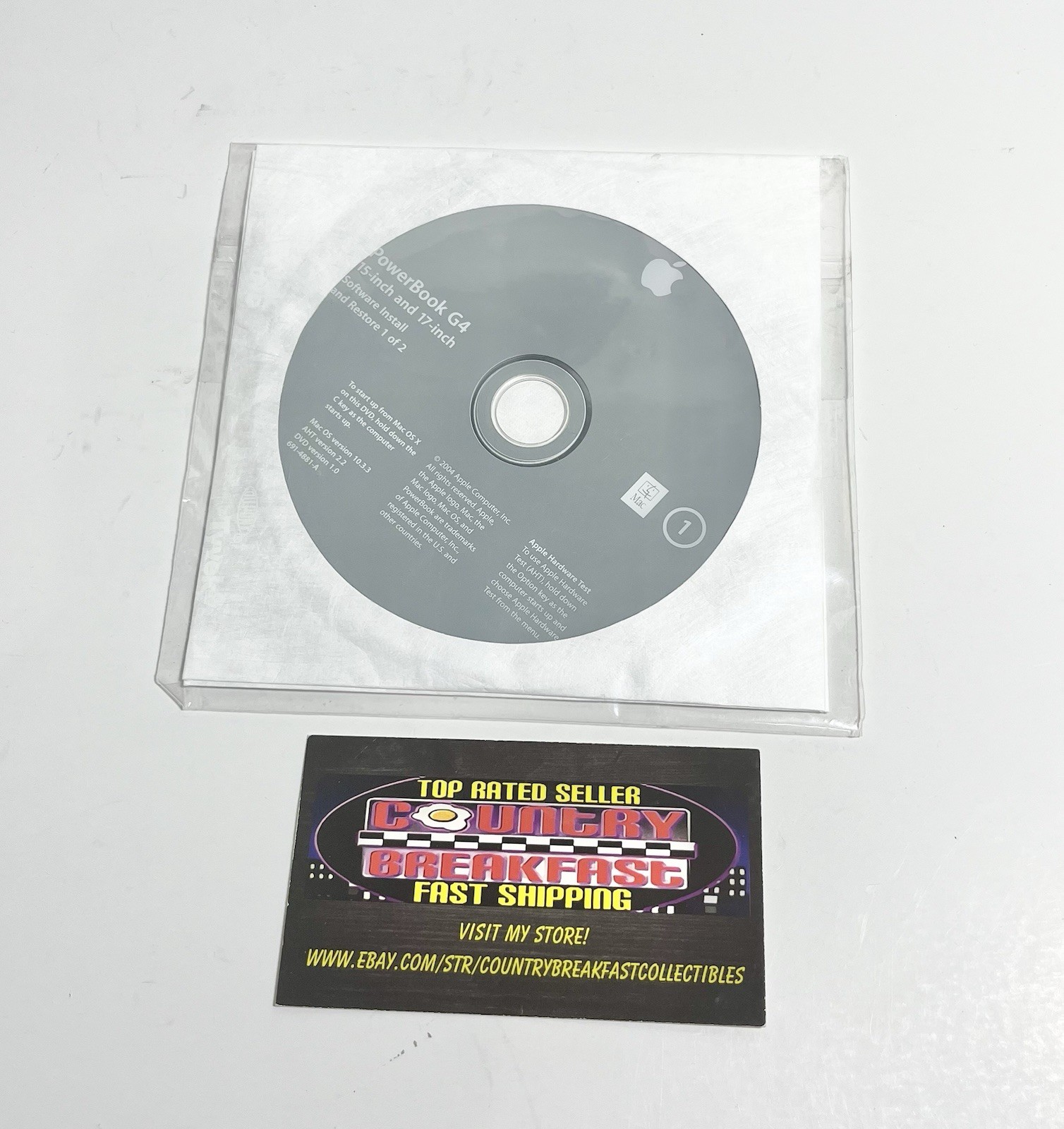 Macintosh PowerBook G4 15 & 17″ Mac OS X 10.3.3 Software OS Restore DVD Set New!