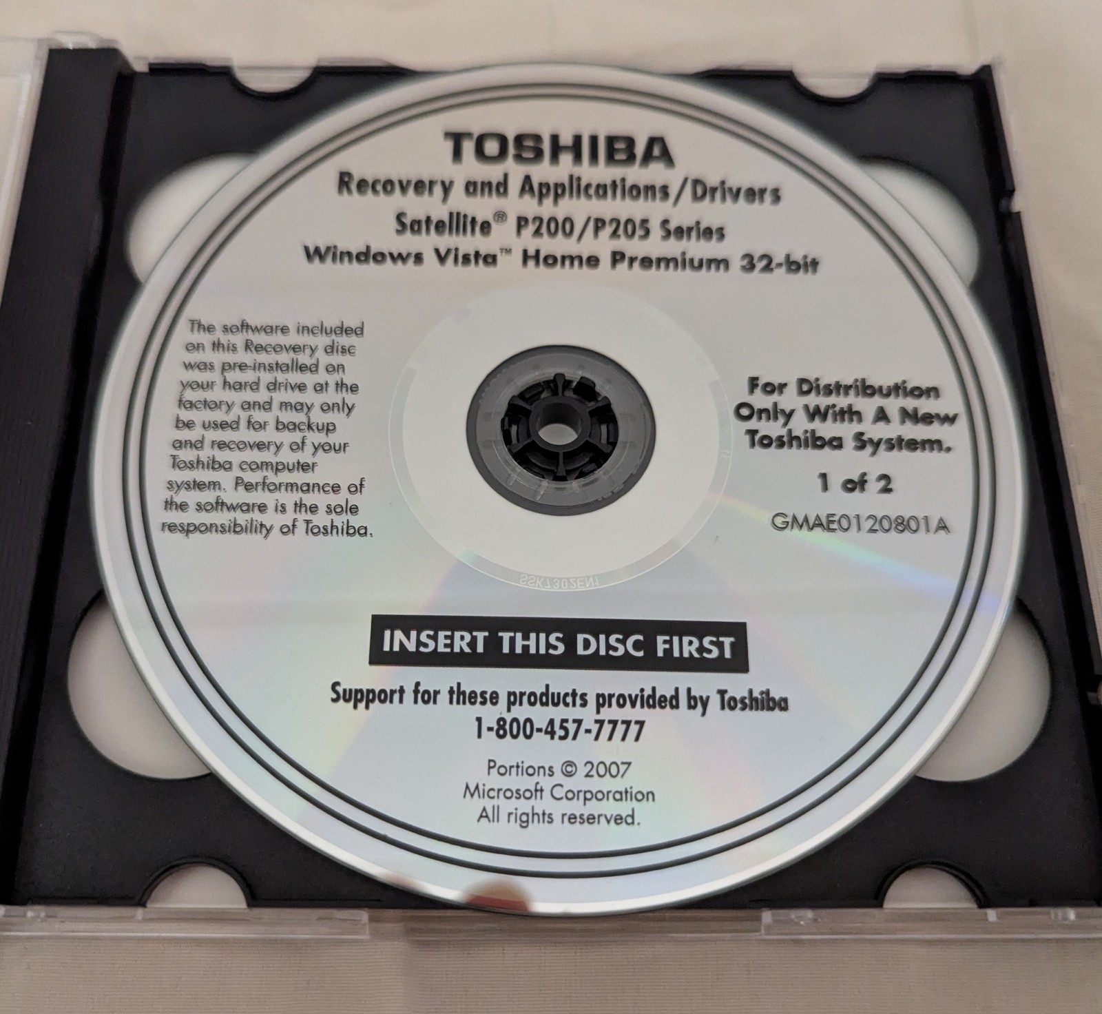 Toshiba Recovery and Application Drivers, Satellite P200/P205 Series, Win Vista