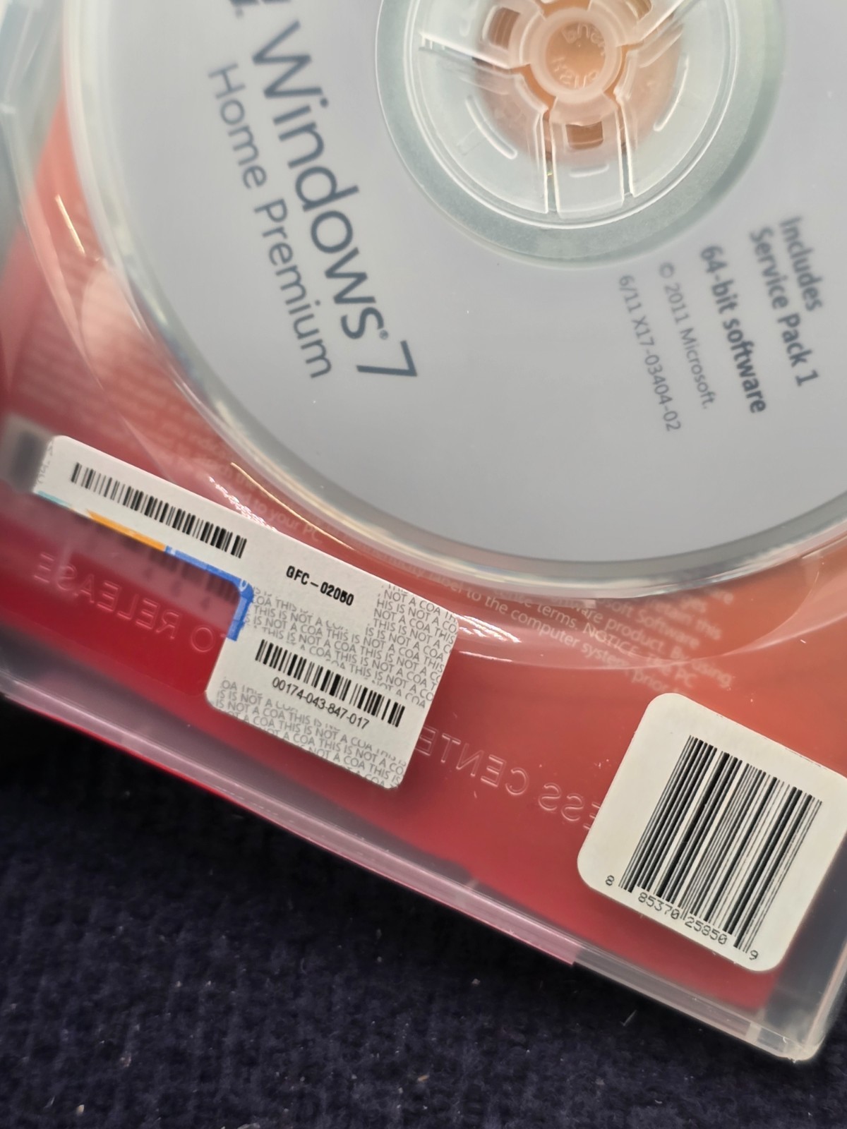 Microsoft GFC-02050 Windows 7 Home Premium SP1 64-Bit System Builder Software