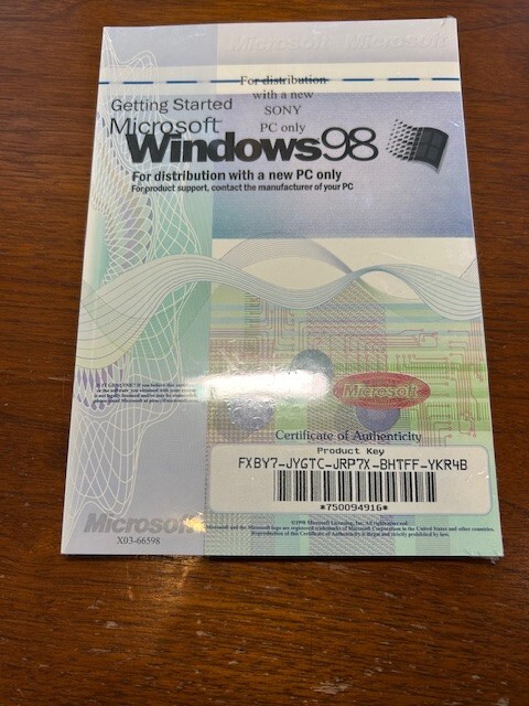 Getting Started Microsoft Windows 98 Manual No CD – Unopened Condition