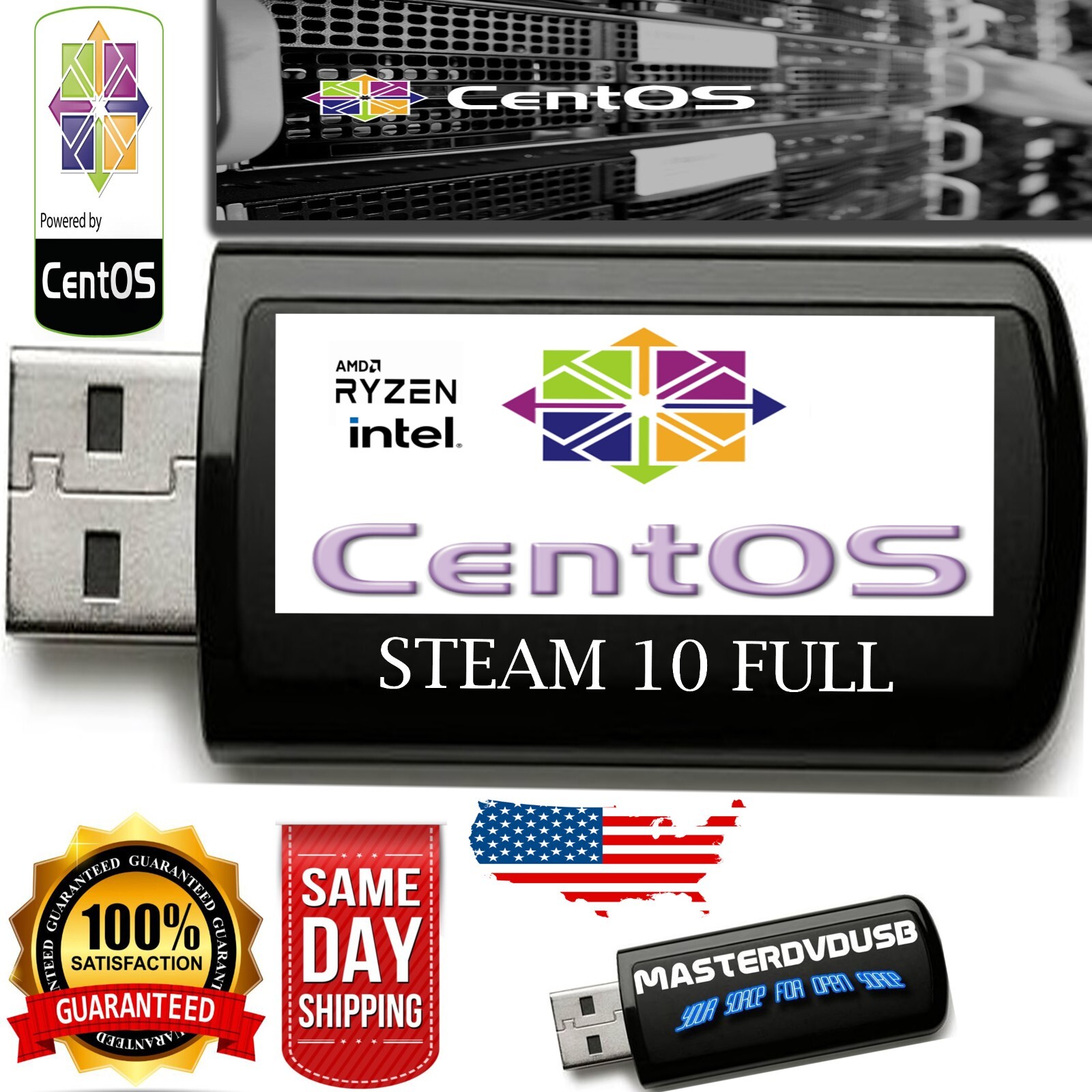 CentOS Stream 10 Bootable USB Live/Installer – Premium Metal USB FAST SHIPPING