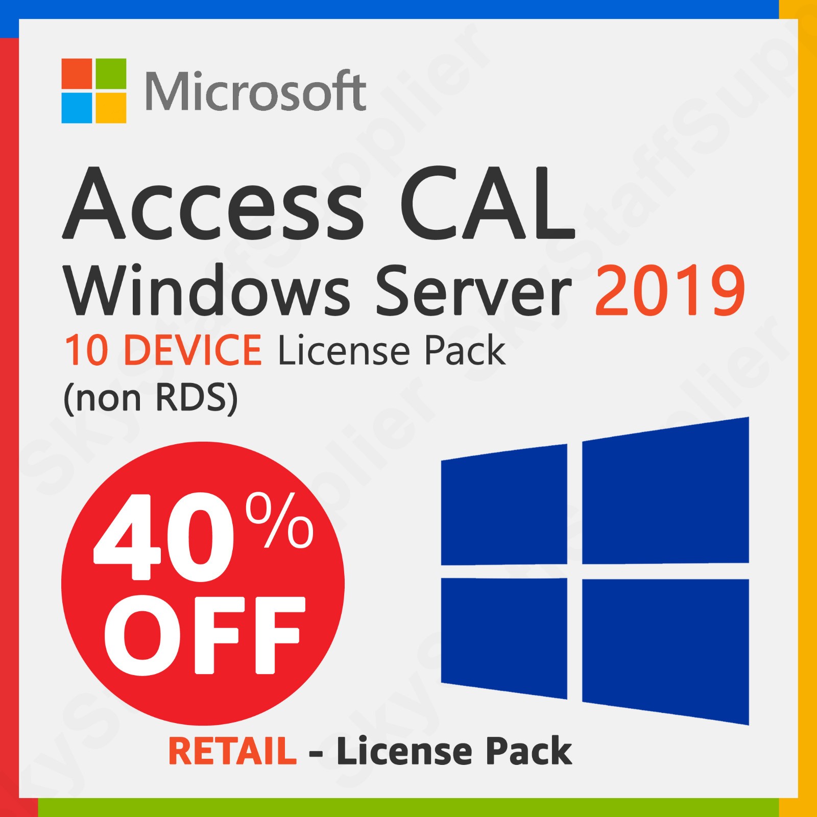 Windows Server 2019 – 10 DEVICE Client Access License CAL (not RDS) BRAND NEW